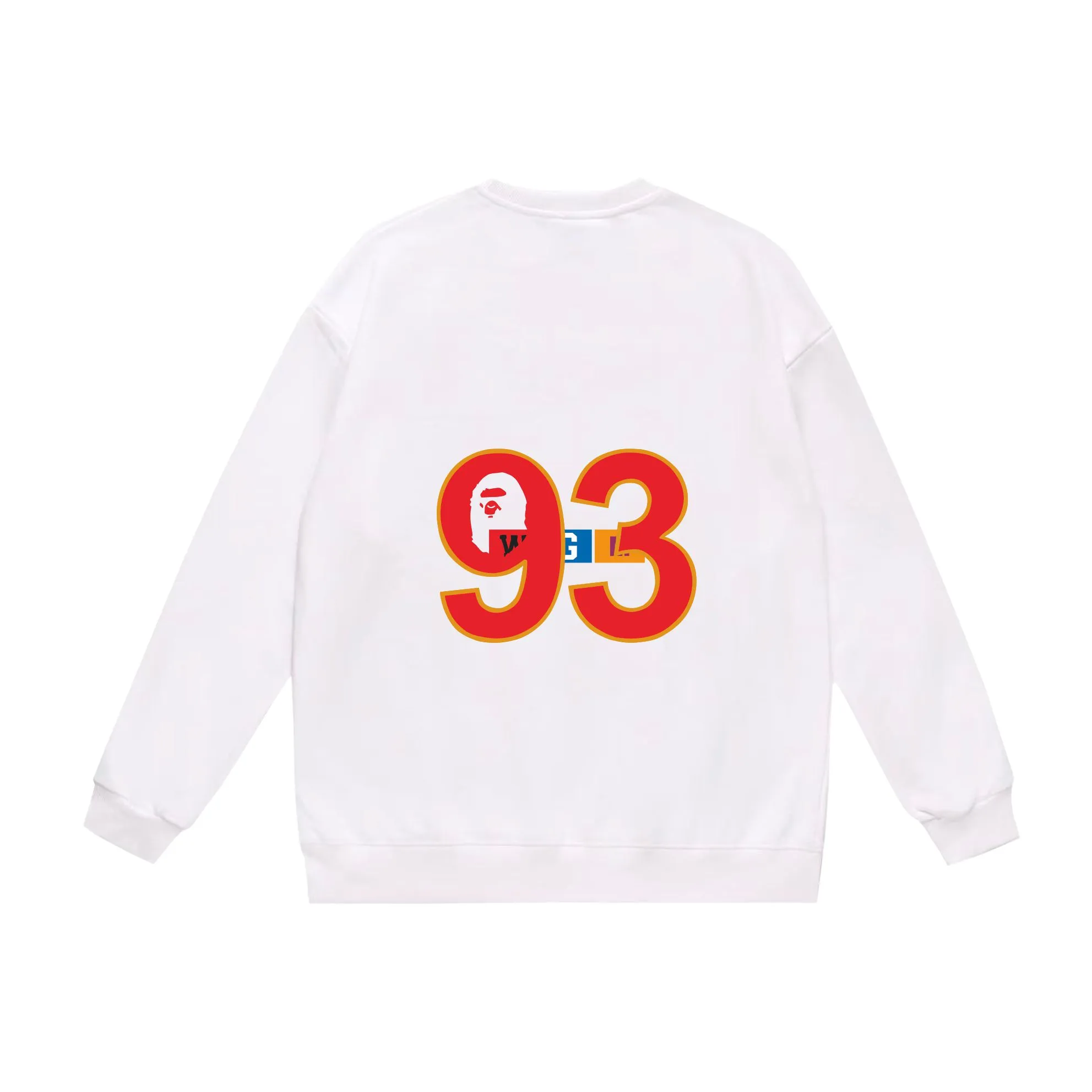 P150 model number SC530# terry 75 plus velvet 80 (top version) BAPE ape head WGM alphanumeric print pattern round neck sweatshirt Made of 350g large terry (drop shoulder large version) fabric, soft texture and no pilling Imported environmentally friendly printing glue The pattern is bright and three-dimensional Quality 💥Same style for men and women The upper body is trendy Color: black white gray Size: S M L XL XXL