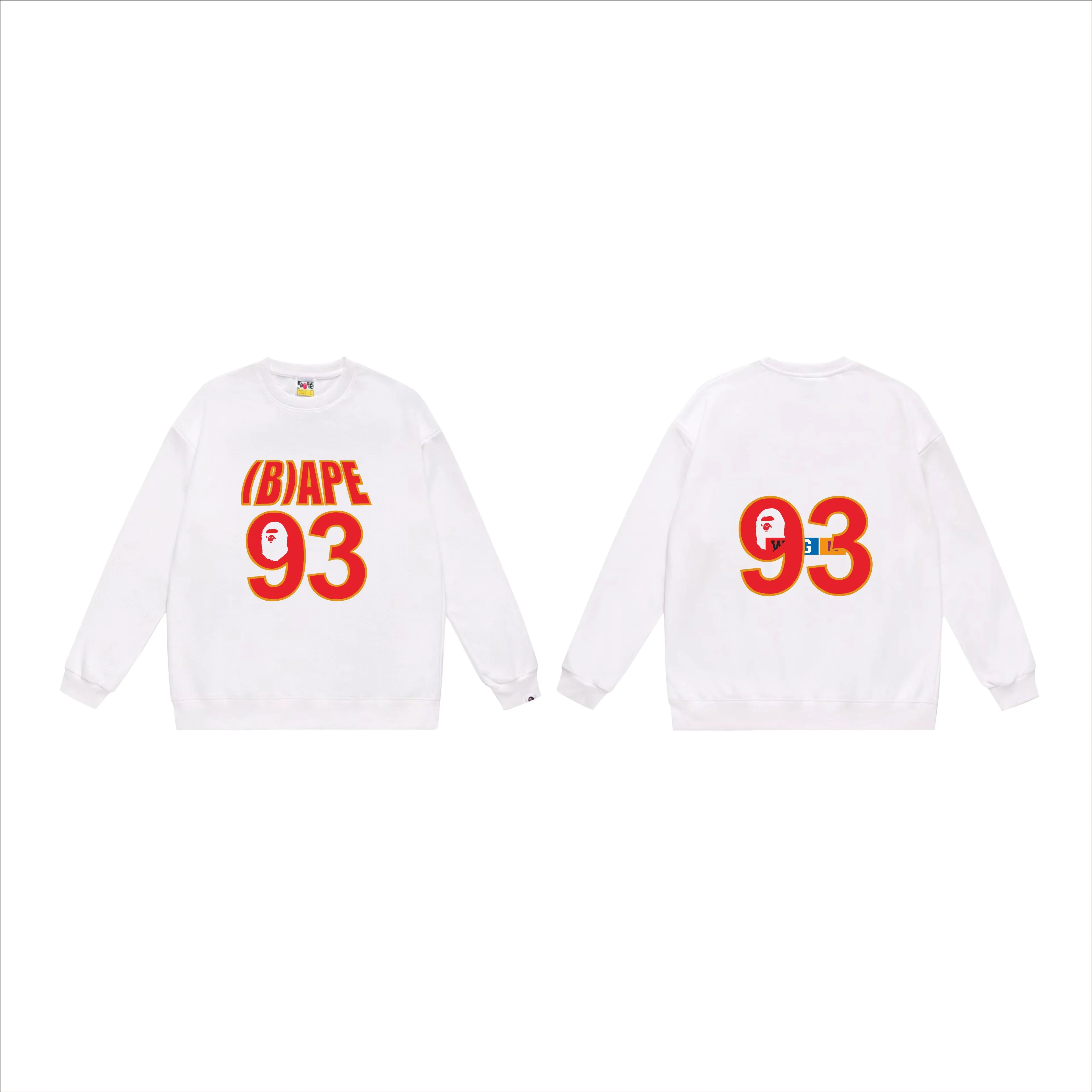 P150 model number SC530# terry 75 plus velvet 80 (top version) BAPE ape head WGM alphanumeric print pattern round neck sweatshirt Made of 350g large terry (drop shoulder large version) fabric, soft texture and no pilling Imported environmentally friendly printing glue The pattern is bright and three-dimensional Quality 💥Same style for men and women The upper body is trendy Color: black white gray Size: S M L XL XXL