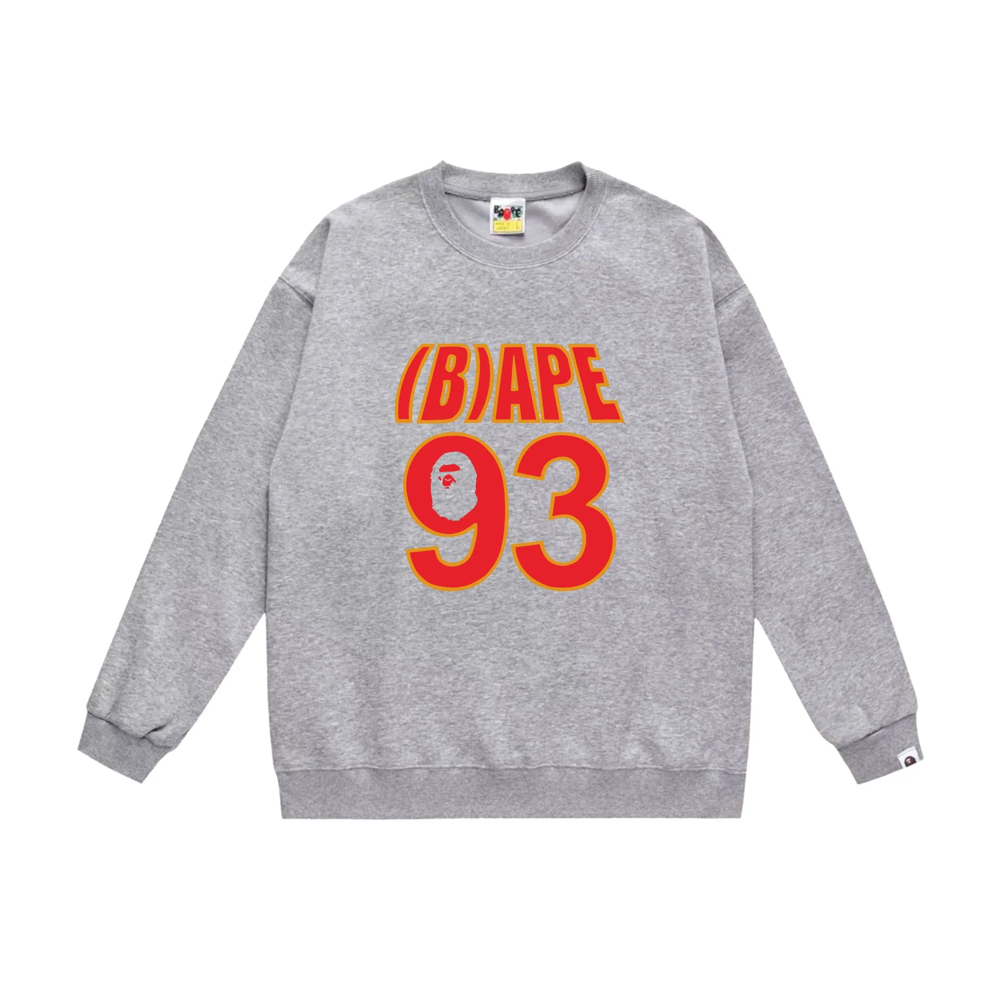 P150 model number SC530# terry 75 plus velvet 80 (top version) BAPE ape head WGM alphanumeric print pattern round neck sweatshirt Made of 350g large terry (drop shoulder large version) fabric, soft texture and no pilling Imported environmentally friendly printing glue The pattern is bright and three-dimensional Quality 💥Same style for men and women The upper body is trendy Color: black white gray Size: S M L XL XXL