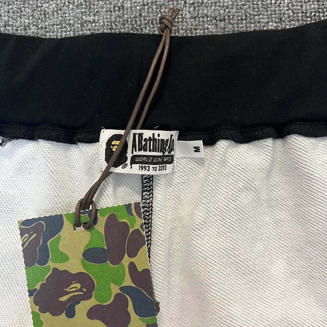 💰200 BAPE Space Camo Shark Short luminous starry sky camouflage shark shorts 380g pure cotton custom fabric ZP version Couple style: M—XXL [Black White]