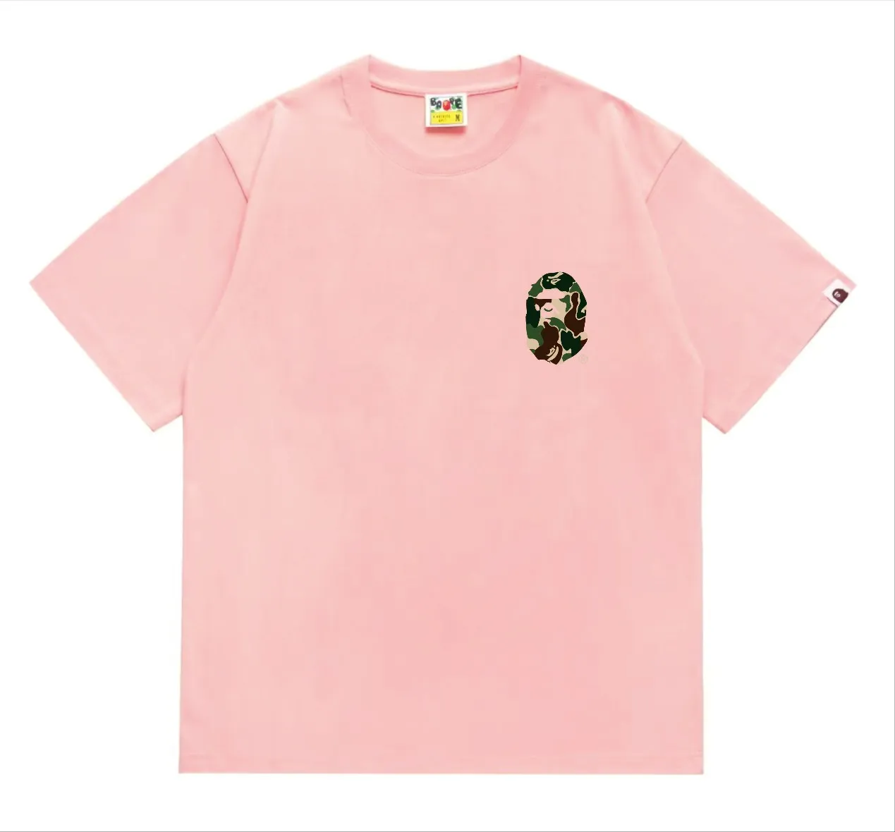 SC212#p110💰 (top version) BAPE×Stussy co-branded Stussy letter ape print T-shirt Made of 260 grams of high-quality high-weave pure cotton fabric, double yarn combed, soft texture and no pilling Imported environmentally friendly printing glue The pattern is bright and three-dimensional The quality is the same for men and women The upper body is trendy Color: Black White Gray Pink Red Size: S M L XL XXL