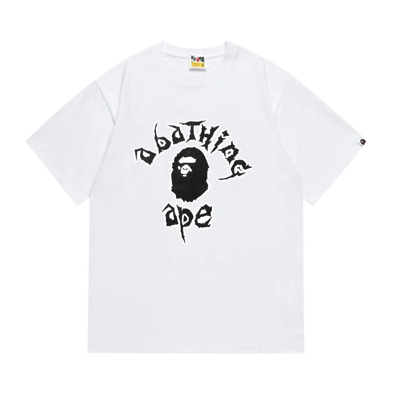 SC1002#p110💰 (top version) BAPE uses 260 grams of high-quality high-weave pure cotton fabric, double yarn combed, soft and non-pilling texture, imported environmentally friendly printing glue, bright and three-dimensional pattern, quality 💥Same style for men and women, the upper body is trendy Color: Black White Size: S M L XL XXL