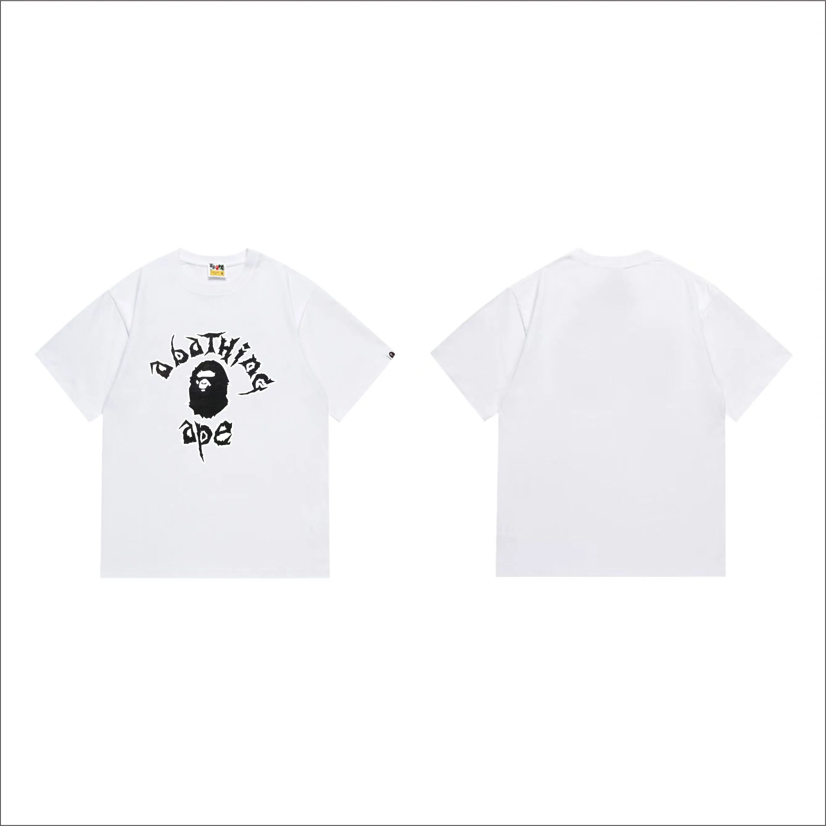 SC1002#p110💰 (top version) BAPE uses 260 grams of high-quality high-weave pure cotton fabric, double yarn combed, soft and non-pilling texture, imported environmentally friendly printing glue, bright and three-dimensional pattern, quality 💥Same style for men and women, the upper body is trendy Color: Black White Size: S M L XL XXL