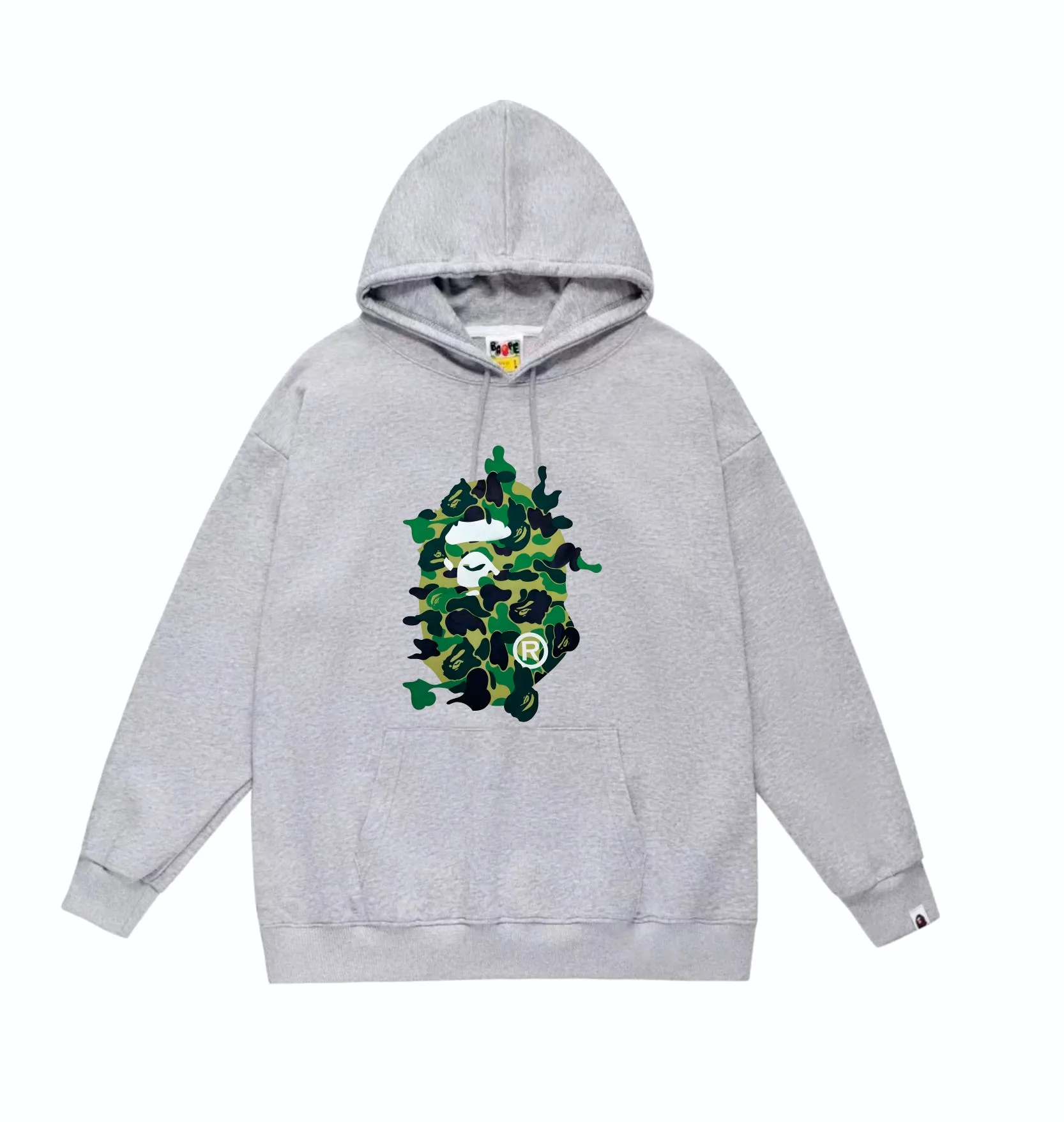 P160 model number SC846# terry 80 plus velvet 90 (top version) BAPE ABC CAMO REBUILD BIG APE HEAD TEE restructured ape-man big head print hooded sweatshirt. Made of 380 grams of large terry (drop shoulder large version) fabric. The texture is soft and does not pill. Imported environmentally friendly printing glue. The pattern is bright and three-dimensional. Quality💥Same style for men and women. The upper body is trendy. Color: black green, white green, gray green, black blue White blue Gray blue Black pink White pink Gray pink Size: S M L XL XXL