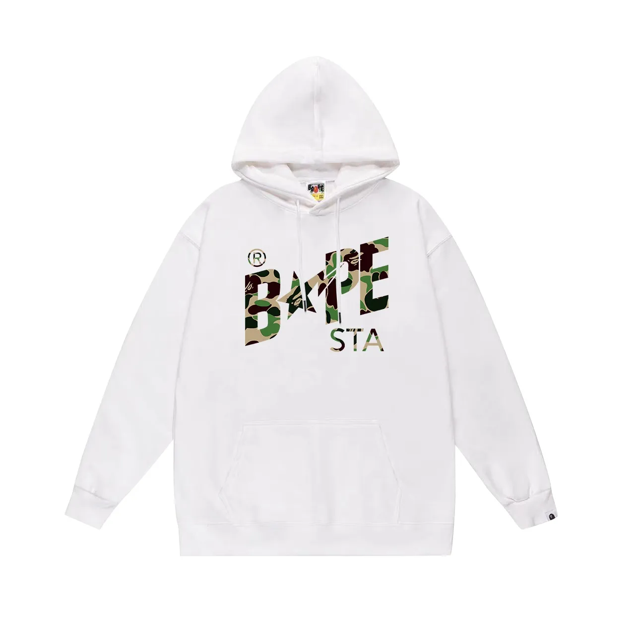 Model No. SC716# Terry p160 plus velvet 180💰 (top version) BAPE camouflage star letter printed hooded sweatshirt Made of 380g large terry (drop shoulder large version) fabric, soft texture and no pilling Imported environmentally friendly printing glue, bright and three-dimensional pattern, quality 💥Same style for men and women. The upper body is trendy. Color: black green, white green, gray green Size: S M L XL XXL