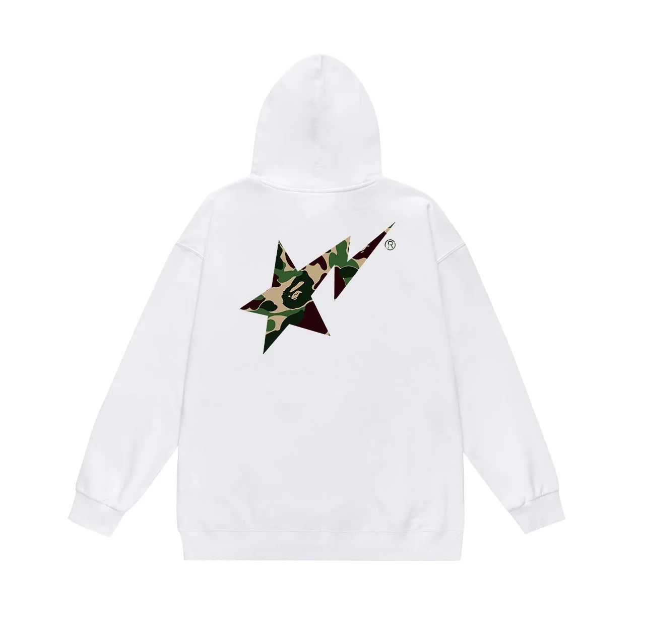 Model No. SC716# Terry p160 plus velvet 180💰 (top version) BAPE camouflage star letter printed hooded sweatshirt Made of 380g large terry (drop shoulder large version) fabric, soft texture and no pilling Imported environmentally friendly printing glue, bright and three-dimensional pattern, quality 💥Same style for men and women. The upper body is trendy. Color: black green, white green, gray green Size: S M L XL XXL