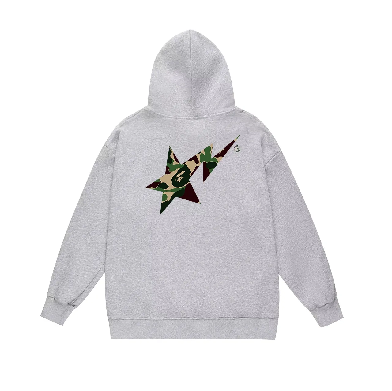 Model No. SC716# Terry p160 plus velvet 180💰 (top version) BAPE camouflage star letter printed hooded sweatshirt Made of 380g large terry (drop shoulder large version) fabric, soft texture and no pilling Imported environmentally friendly printing glue, bright and three-dimensional pattern, quality 💥Same style for men and women. The upper body is trendy. Color: black green, white green, gray green Size: S M L XL XXL