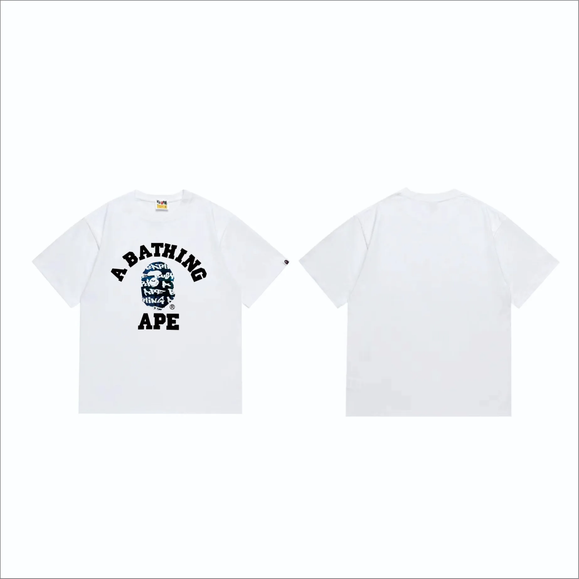 SC259#p110💰 (top version) BAPE ape head letter print graffiti plaid pattern short-sleeved T-shirt Made of 260 grams of high-quality high-weave pure cotton fabric, double yarn combed, soft texture and no pilling Imported environmentally friendly printing glue, bright and three-dimensional pattern, quality 💥Same style for men and women, the upper body is fashionable Color: black and blue, white and blue, black and red, white and red Size: S M L XL XXL