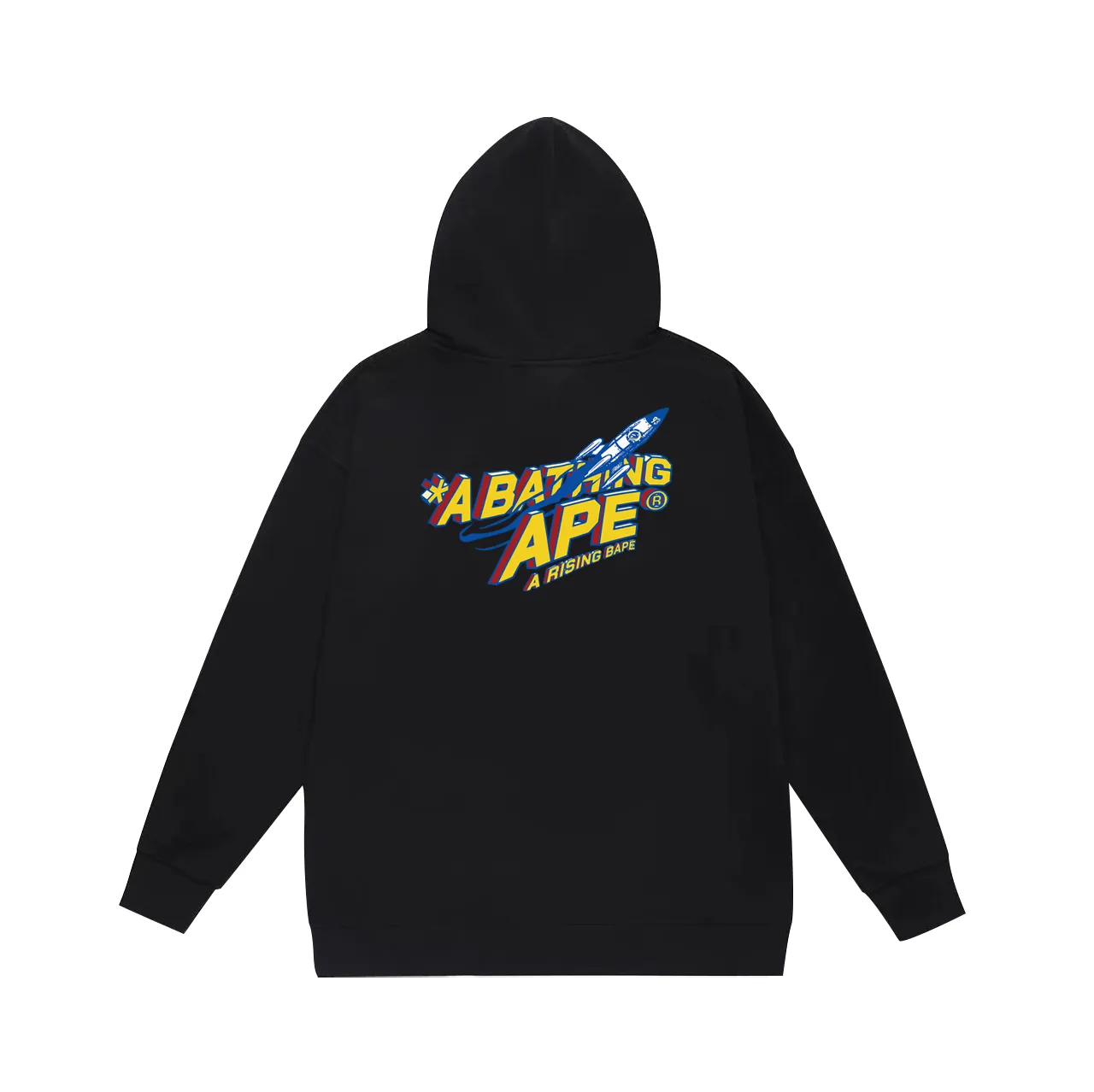 P160 model number SC784# terry 80 plus velvet 90 (top version) BAPE Moon Ape Head Rocket Letter Comic Style Printed Hooded Sweater Made of 380g large terry (drop shoulder large version) fabric, soft texture and non-pilling, imported environmentally friendly printing glue, bright and three-dimensional pattern, quality 💥Same style for men and women. The upper body is trendy. Color: Black White Gray Size: S M L XL XXL
