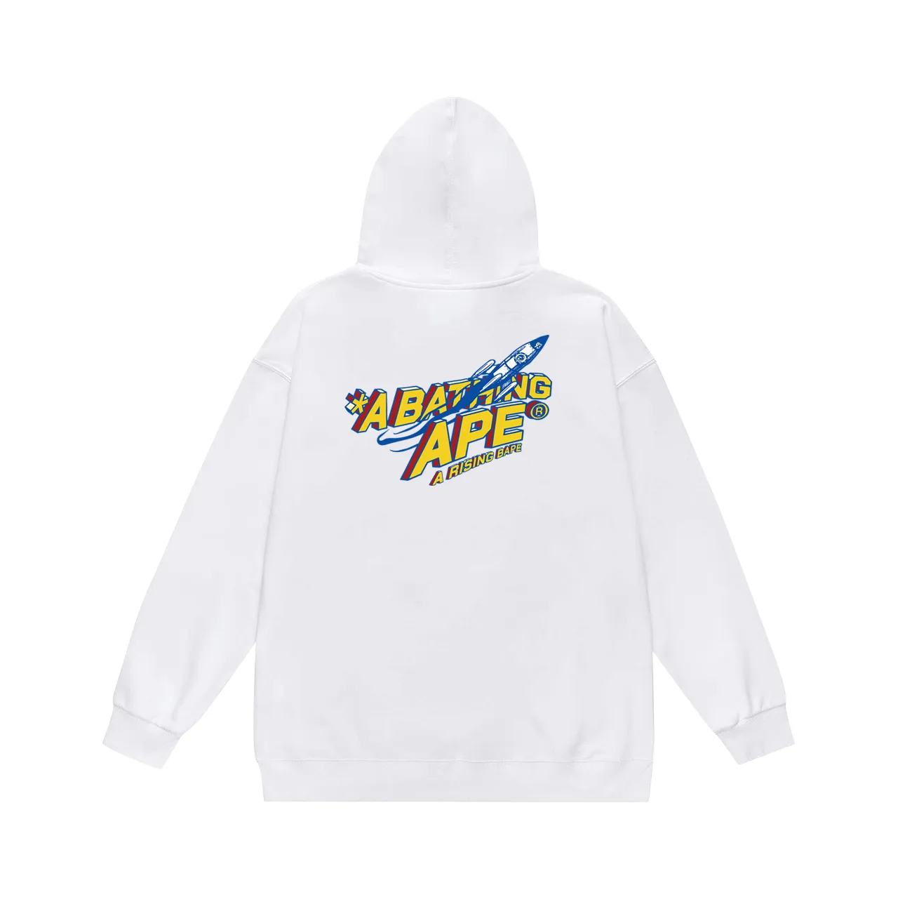 P160 model number SC784# terry 80 plus velvet 90 (top version) BAPE Moon Ape Head Rocket Letter Comic Style Printed Hooded Sweater Made of 380g large terry (drop shoulder large version) fabric, soft texture and non-pilling, imported environmentally friendly printing glue, bright and three-dimensional pattern, quality 💥Same style for men and women. The upper body is trendy. Color: Black White Gray Size: S M L XL XXL