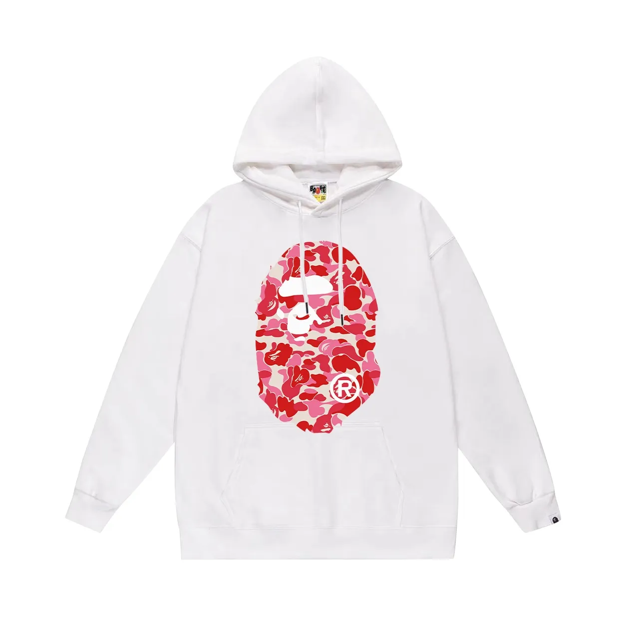 Model No. SC636# Terry p160 plus velvet p180💰 (top version) BAPE ABC pink camouflage ape-man LOGO double-sided printed hooded sweatshirt Made of 380g large terry 430g silver fox velvet (drop shoulder large version) fabric, soft texture and no pilling Imported environmentally friendly printing glue The pattern is bright and three-dimensional Quality 💥Same style for men and women The upper body is trendy Color: black white gray Size: S M L XL XXL