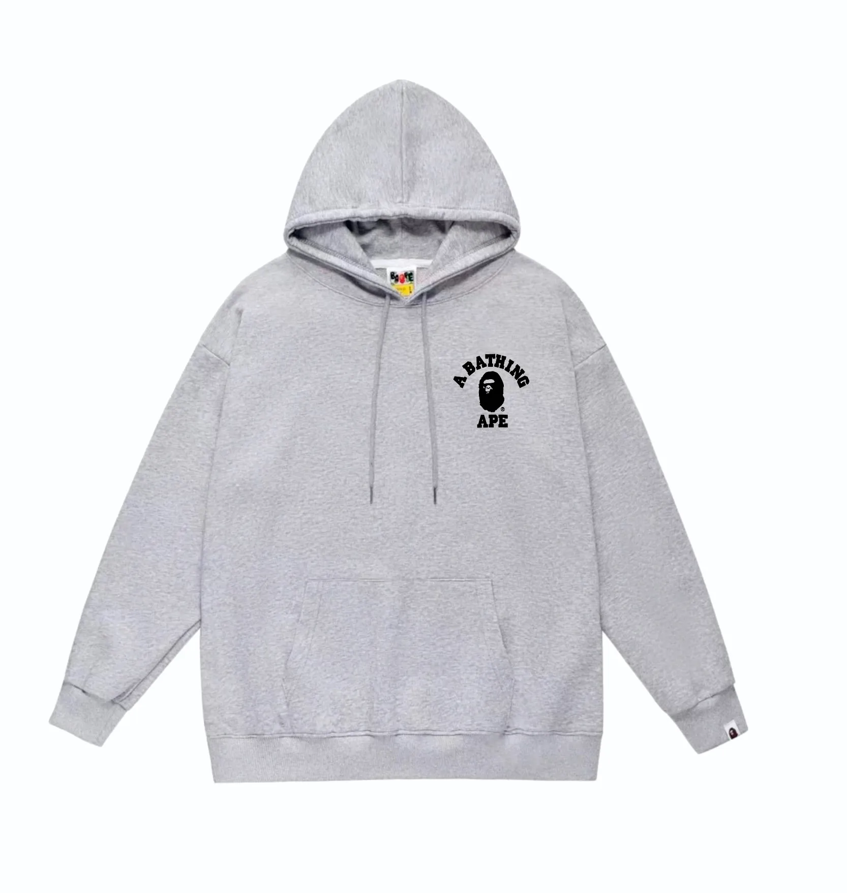 P160 model number SC848# terry 80 plus velvet 90 (top version) BAPE classic ape head letter print pattern hooded sweatshirt. Made of 380g large terry (drop shoulder large version) fabric. The texture is soft and non-pilling. Imported environmentally friendly printing glue. The pattern is bright and three-dimensional. Quality 💥Same style for men and women. The upper body is trendy. Color: black white gray Size: S M L XL XXL
