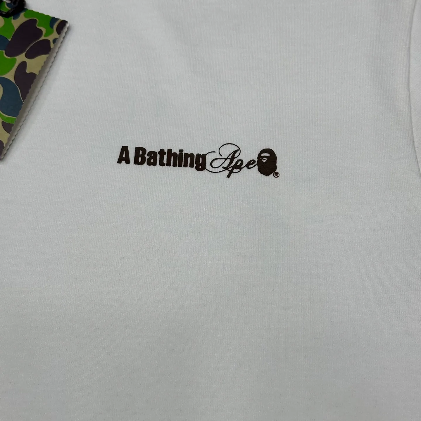 💰140 BAPE watermark pattern short-sleeved T-shirt 280g weight linen cotton fabric ZP version couple style: S-XXL [white gray]