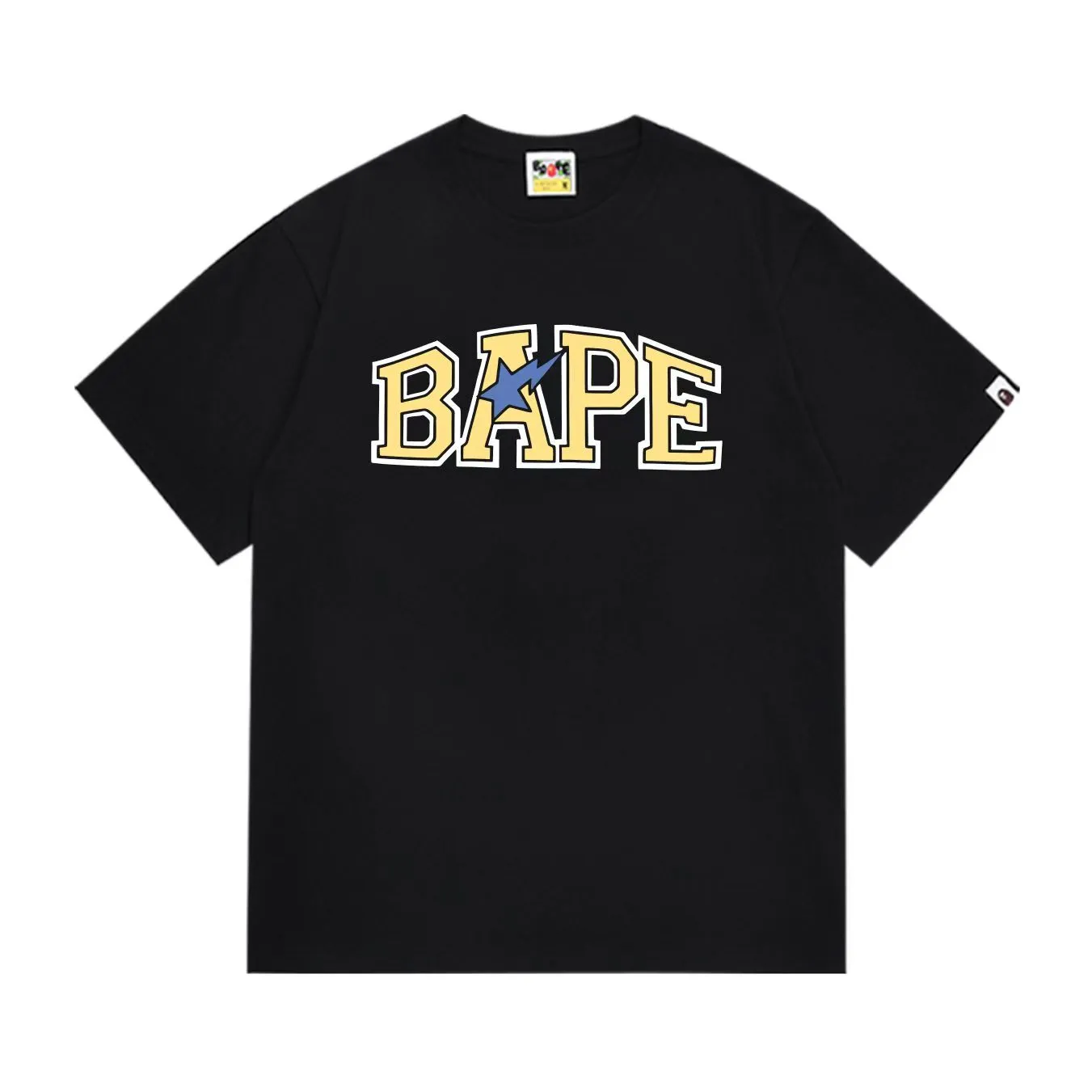 SC279#p110💰 (top version) BAPE uses 260 grams of high-quality high-weave pure cotton fabric, double yarn combed, soft and non-pilling texture, imported environmentally friendly printing glue, bright and three-dimensional pattern, quality 💥Same style for men and women, the upper body is trendy Color: Black White Size: S M L XL XXL
