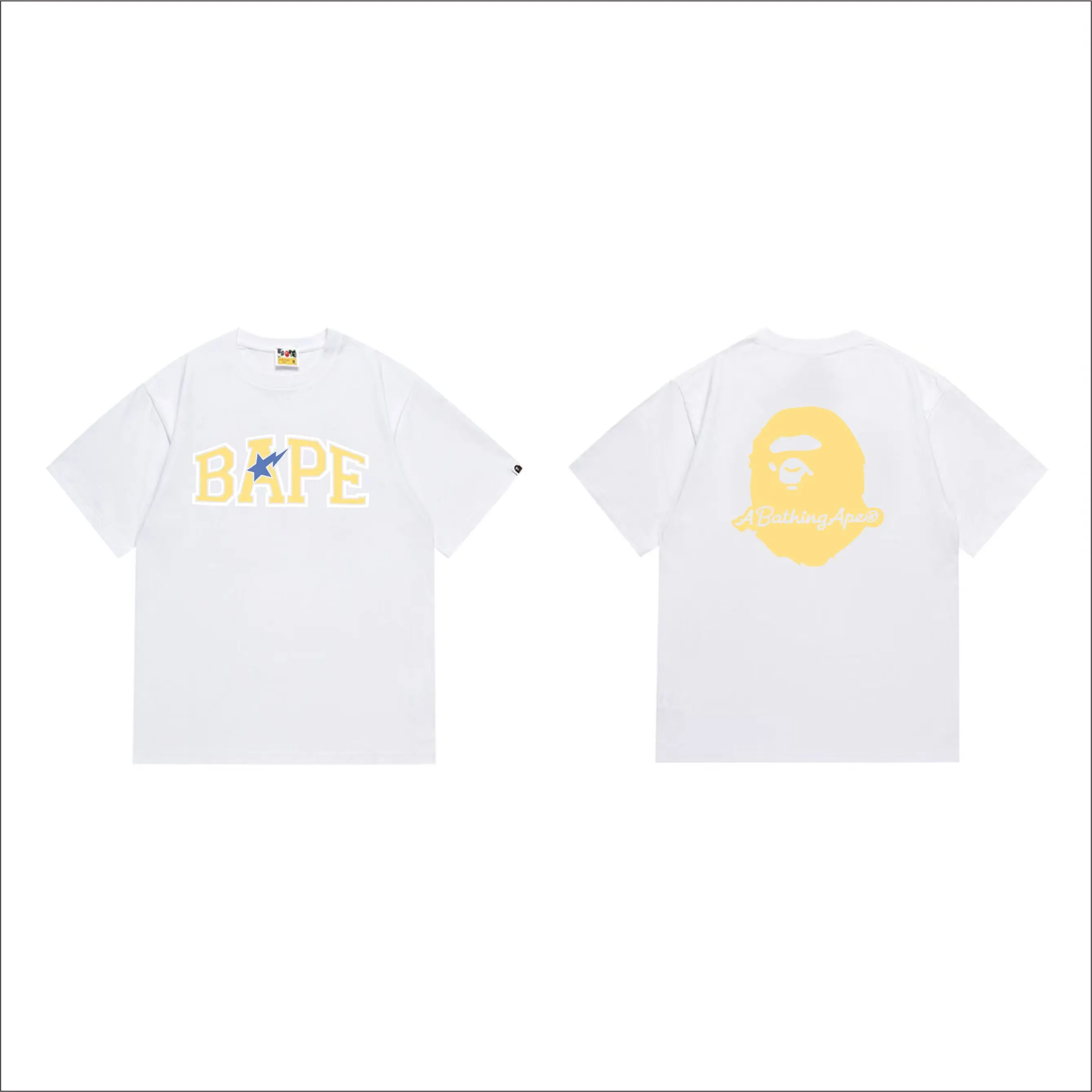 SC279#p110💰 (top version) BAPE uses 260 grams of high-quality high-weave pure cotton fabric, double yarn combed, soft and non-pilling texture, imported environmentally friendly printing glue, bright and three-dimensional pattern, quality 💥Same style for men and women, the upper body is trendy Color: Black White Size: S M L XL XXL