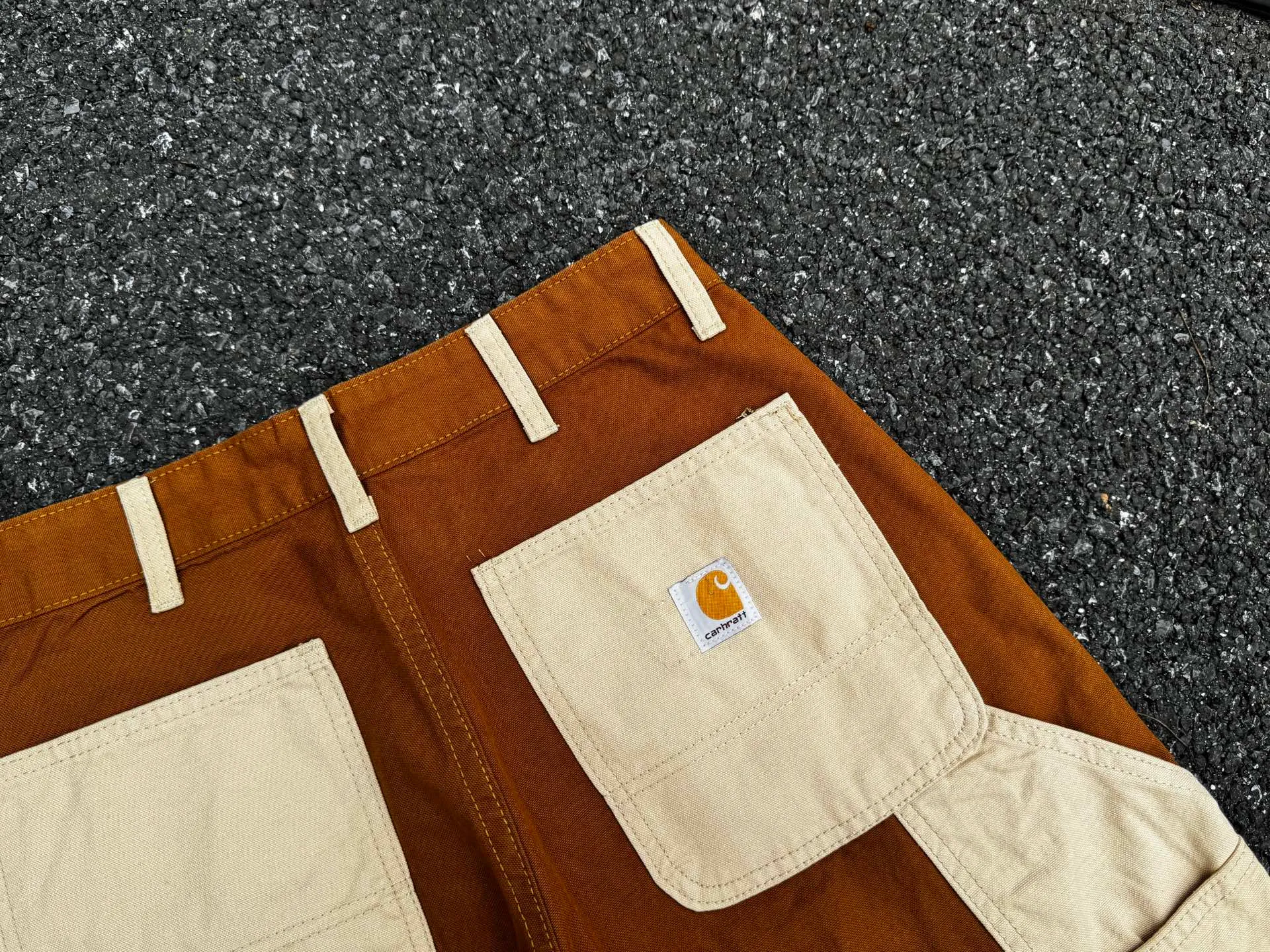 🅿️270 K077 Carhartt WIP 🍫Chocolate Carhartt double knee pants logging pants color matching cleanfit workwear loose straight trousers b01VIBE style Size: 28 30 32 34 36