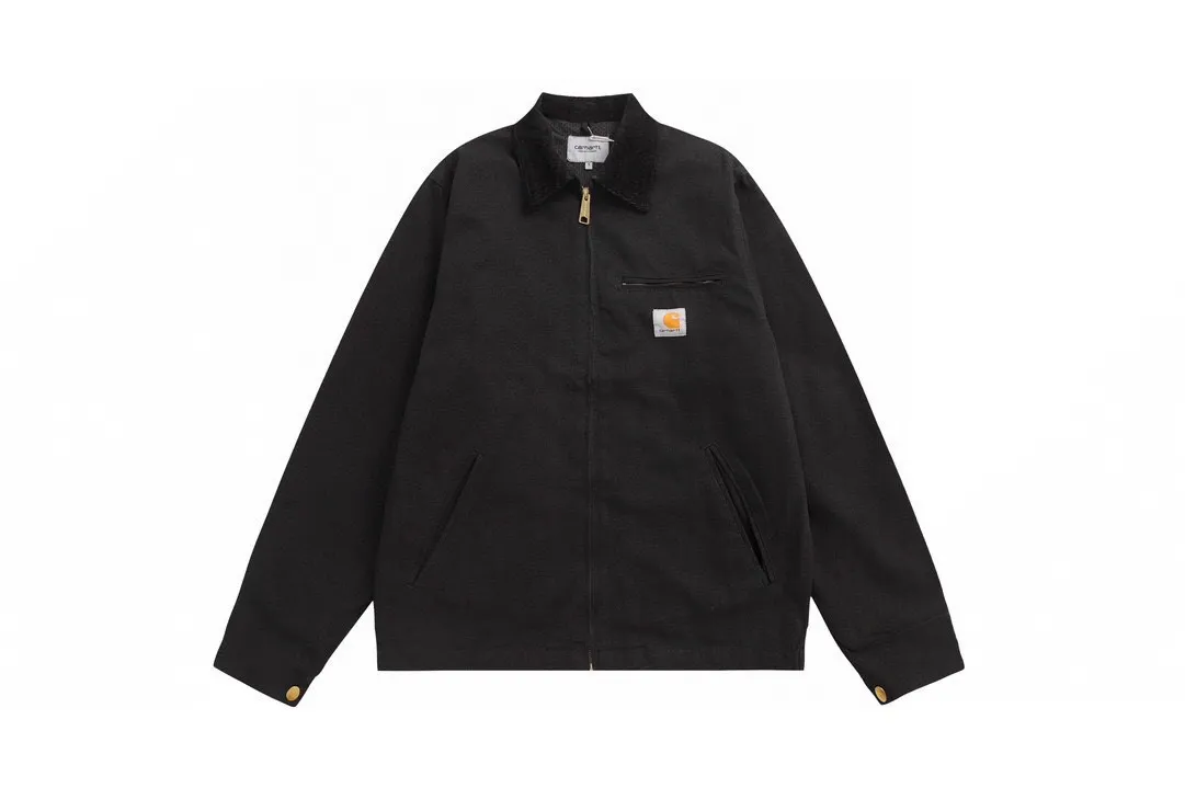 🅿️330 New: Style number: B123 Carhartt Wip Carhartt classic Detroit zipper jacket couple casual work jacket 1️⃣The fabric is made of new environmentally friendly twill fabric. The light wash feels and the color will look better with time. It is a very high-quality fabric!  2️⃣The workmanship details are perfectly controlled, the classic logo is embroidered on the chest, the corduroy lapel highlights the unique style, the customized gold zipper, and the gold buttons all have logos that become more unique as they wear out with use! 3️⃣ Suitable for daily wear and can be worn in various styles. It is a very versatile jacket for men and women! Color: black, yellow, purple Size: S, M, L, XL