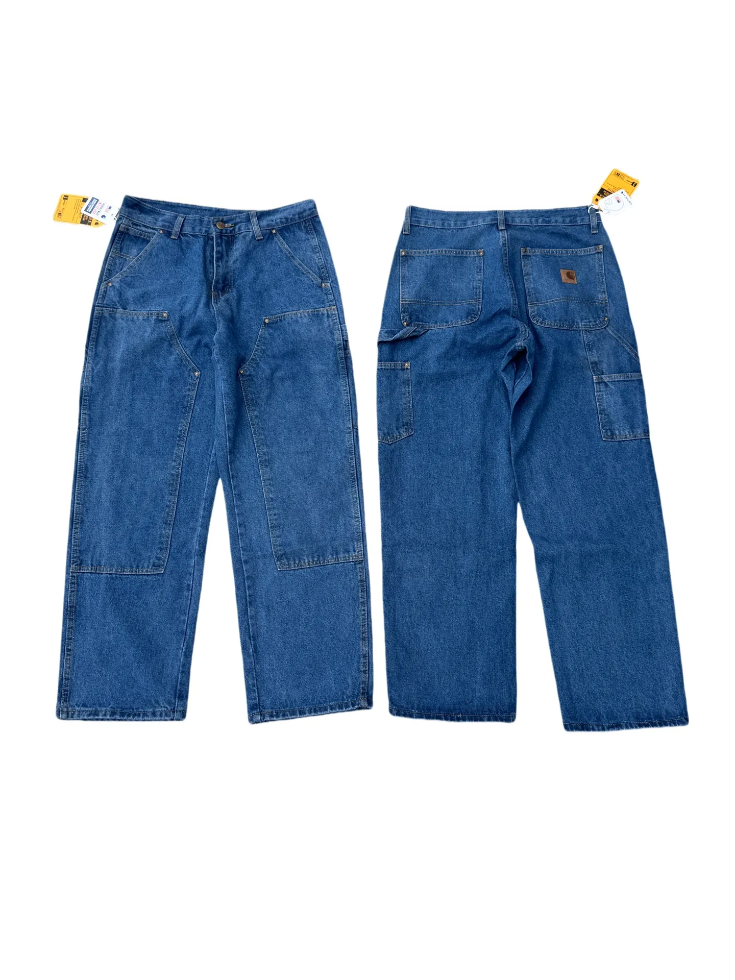 🅿️250 K019 Carhartt WIP Japanese style work style jeans with customized original logo buckle, YKK zipper fly, smooth and easy to pull! Many locations are reinforced with tacks, and the workmanship is solid! The overall tailoring adopts three-dimensional structure tailoring! Ergonomically designed, more flexible when wearing! The cut is streamlined and streamlined, allowing you to move flexibly with your body! Integrates functionality, beauty and durability! Suitable for business, travel, leisure and many other occasions! Straight version Color: dark blue Size: S-XXL