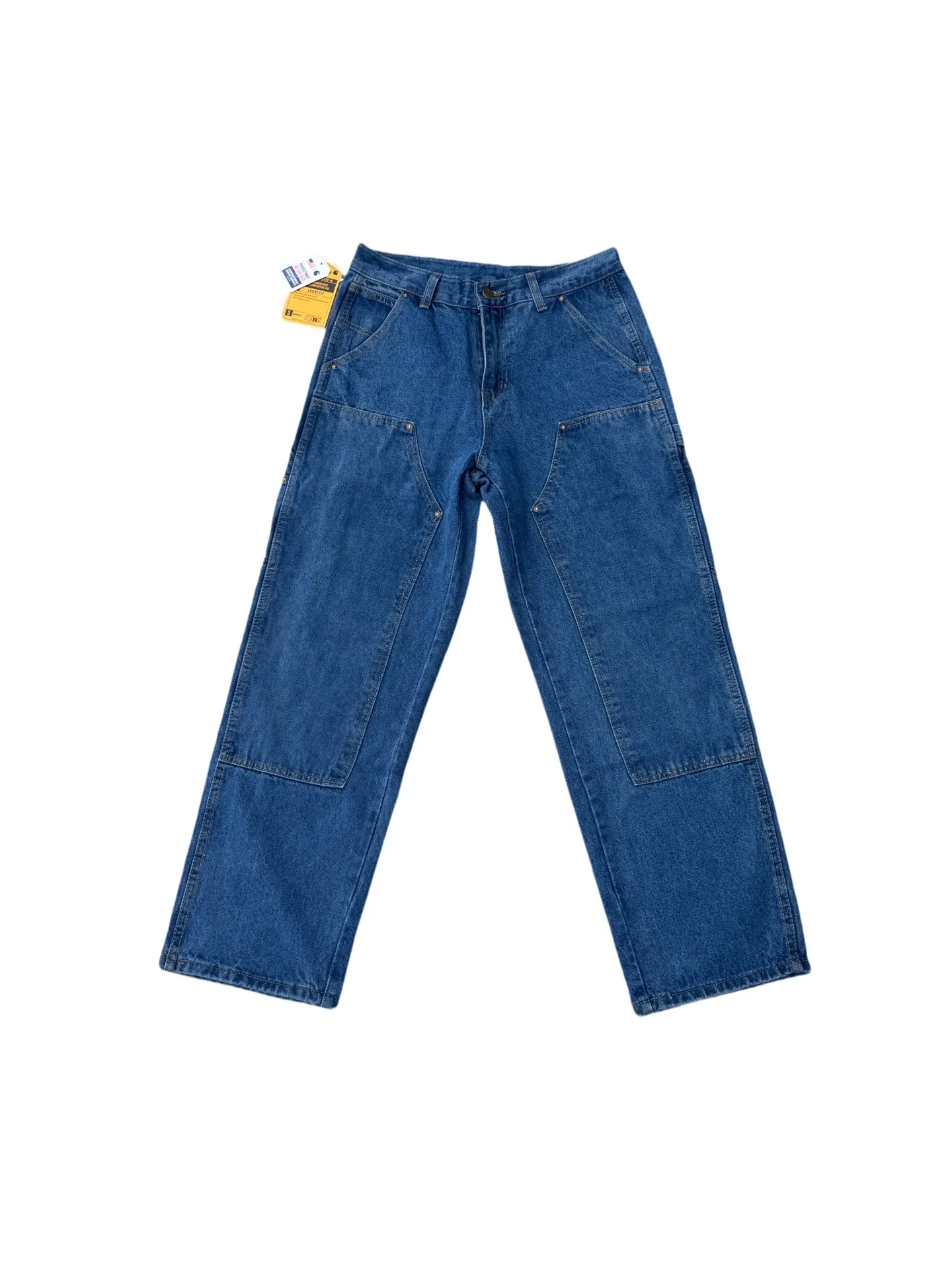 🅿️250 K019 Carhartt WIP Japanese style work style jeans with customized original logo buckle, YKK zipper fly, smooth and easy to pull! Many locations are reinforced with tacks, and the workmanship is solid! The overall tailoring adopts three-dimensional structure tailoring! Ergonomically designed, more flexible when wearing! The cut is streamlined and streamlined, allowing you to move flexibly with your body! Integrates functionality, beauty and durability! Suitable for business, travel, leisure and many other occasions! Straight version Color: dark blue Size: S-XXL
