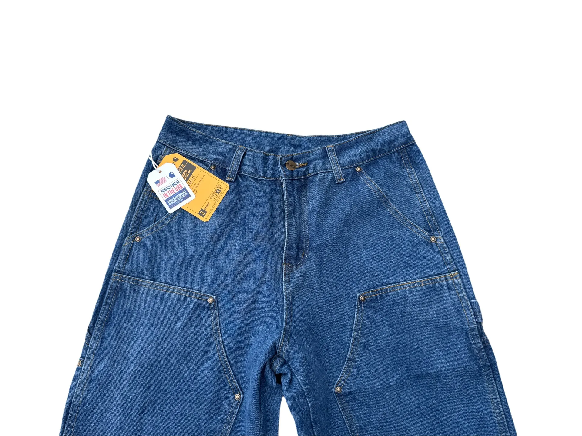 🅿️250 K019 Carhartt WIP Japanese style work style jeans with customized original logo buckle, YKK zipper fly, smooth and easy to pull! Many locations are reinforced with tacks, and the workmanship is solid! The overall tailoring adopts three-dimensional structure tailoring! Ergonomically designed, more flexible when wearing! The cut is streamlined and streamlined, allowing you to move flexibly with your body! Integrates functionality, beauty and durability! Suitable for business, travel, leisure and many other occasions! Straight version Color: dark blue Size: S-XXL
