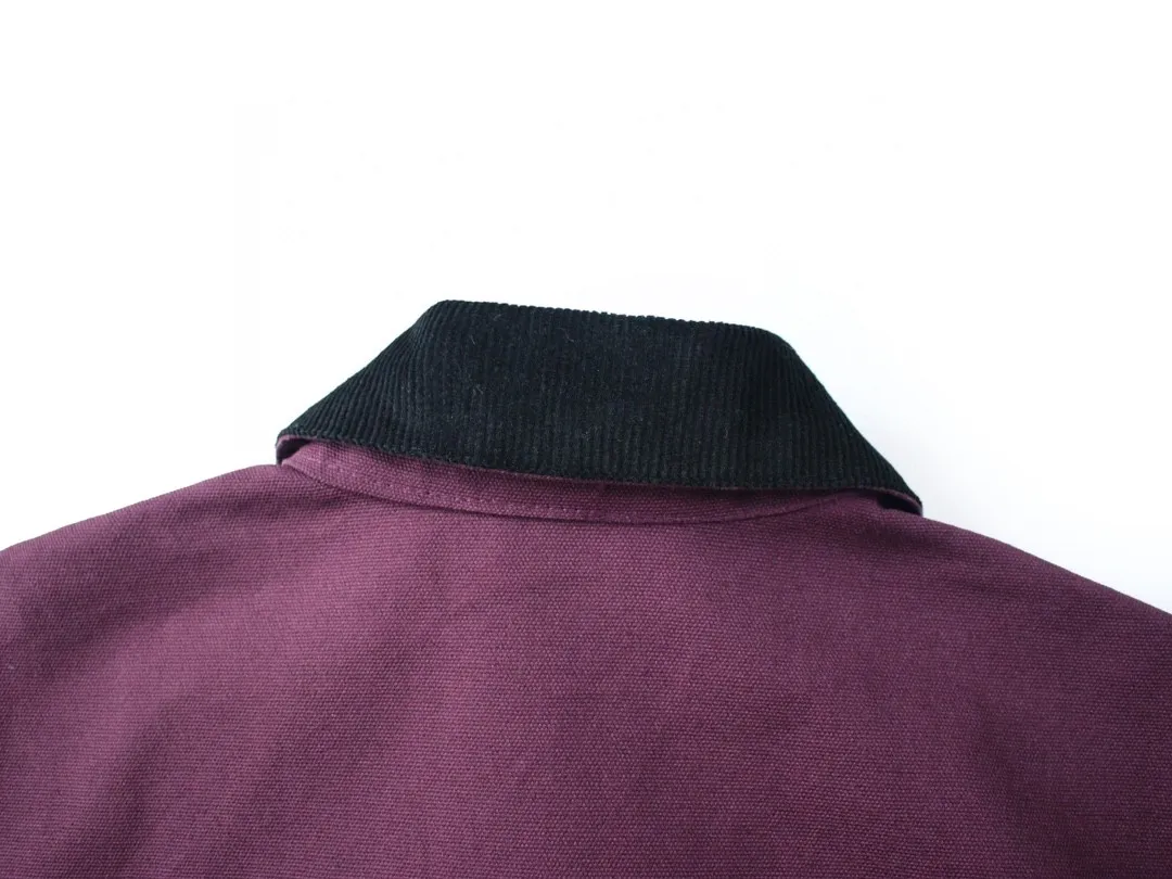 🅿️330 New: Style number: B123 Carhartt Wip Carhartt classic Detroit zipper jacket couple casual work jacket 1️⃣The fabric is made of new environmentally friendly twill fabric. The light wash feels and the color will look better with time. It is a very high-quality fabric!  2️⃣The workmanship details are perfectly controlled, the classic logo is embroidered on the chest, the corduroy lapel highlights the unique style, the customized gold zipper, and the gold buttons all have logos that become more unique as they wear out with use! 3️⃣ Suitable for daily wear and can be worn in various styles. It is a very versatile jacket for men and women! Color: black, yellow, purple Size: S, M, L, XL