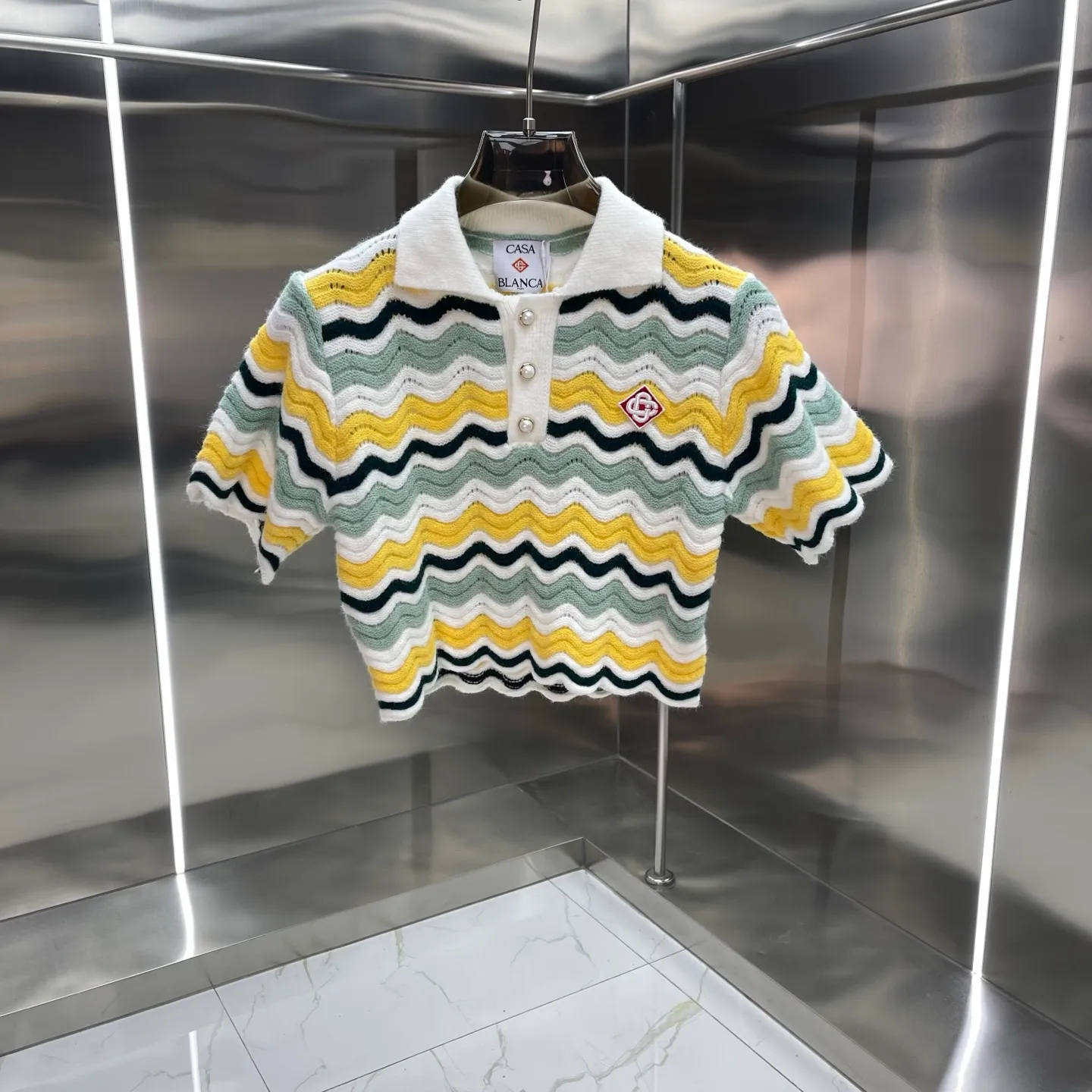 🅿️490 CASABLANCA Casablanca Sweater Skirt Set (Women's Wear) Original development Comfortable upper body Imported equipment Original high-density embroidered seal Two-color splicing Cuffs + hem hand-sewn OEM by domestic first-line brand factory Impeccable workmanship Size: S M L XL