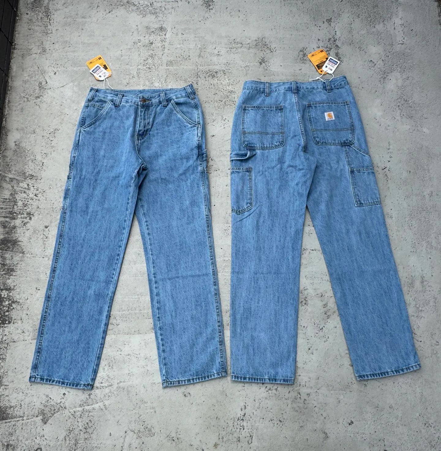 🅿️236 K055 Carhartt WIP Japanese style work style jeans with customized original logo buckle, YKK zipper fly, smooth and easy to pull! Many locations are reinforced with tacks, and the workmanship is solid! The overall tailoring adopts three-dimensional structure tailoring! Ergonomically designed, more flexible when wearing! The cut is streamlined and streamlined, allowing you to move flexibly with your body! Integrates functionality, beauty and durability! Suitable for business, travel, leisure and many other occasions! Straight fit Color: Blue Size: S-XXL