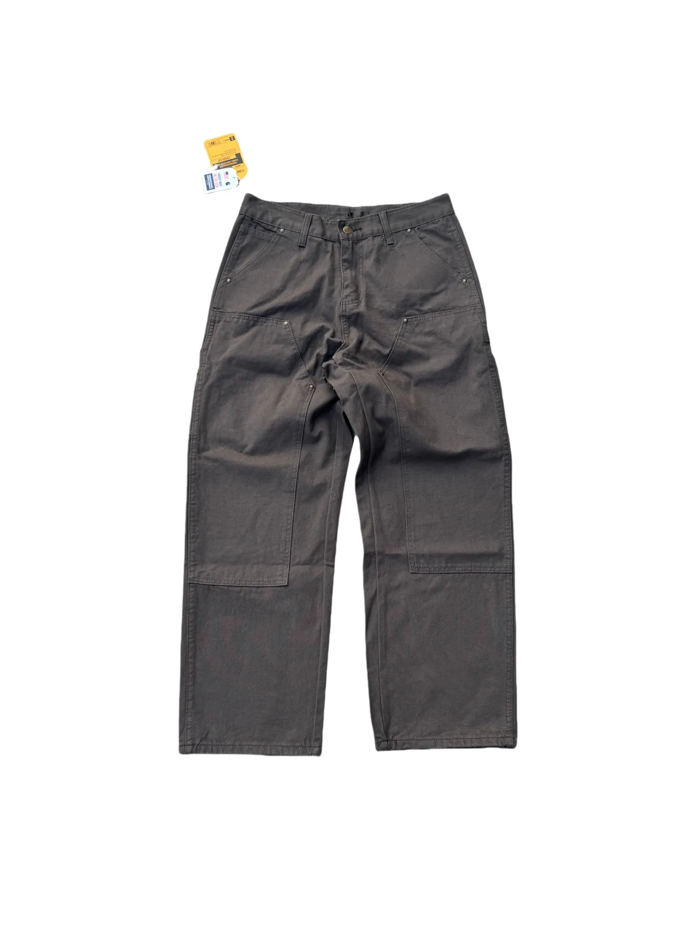 🅿️250 K021 Carhartt WIP Japanese style work style jeans with customized original logo buckle, YKK zipper fly, smooth and easy to pull! Many locations are reinforced with tacks, and the workmanship is solid! The overall tailoring adopts three-dimensional structure tailoring! Ergonomically designed, more flexible when wearing! The cut is streamlined and streamlined, allowing you to move flexibly with your body! Integrates functionality, beauty and durability! Suitable for business, travel, leisure and many other occasions! Straight version Color: Dark Gray Size: S-XXL (28 30 32 34 36)