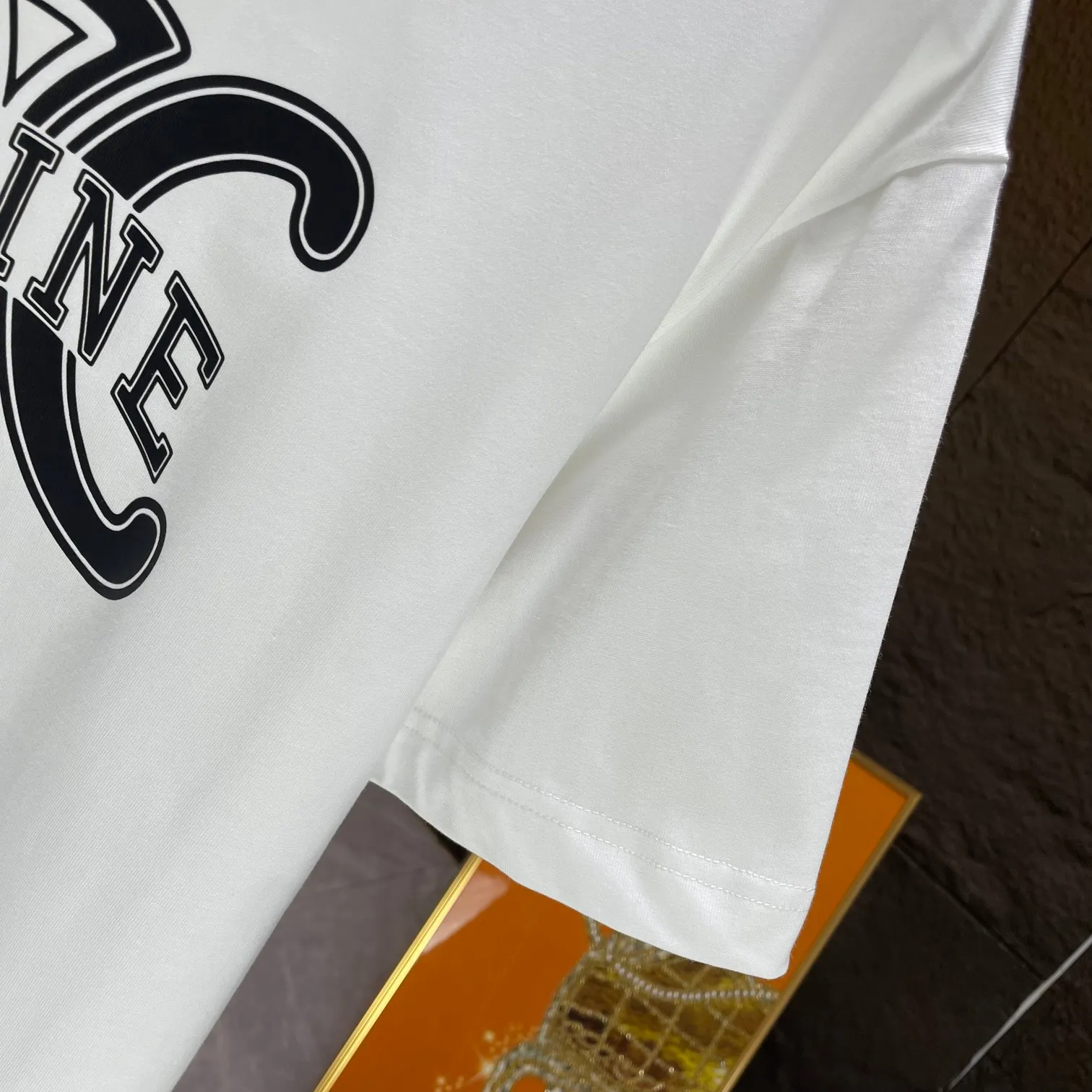 🅿️170 CELIN* 2025 spring and summer new short-sleeved T-shirt heavy cotton letter print color: black white code number: S M L XL XXL
