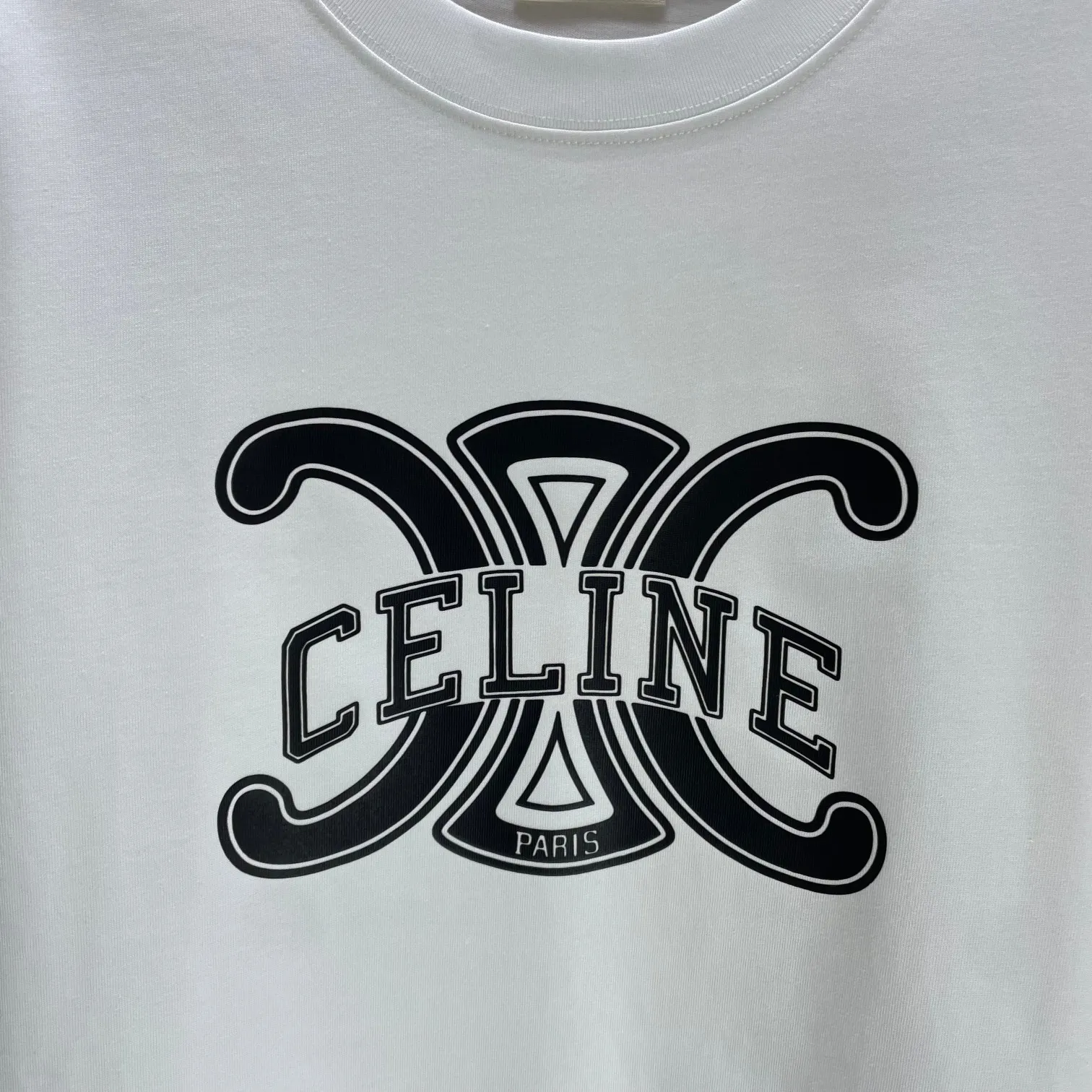🅿️170 CELIN* 2025 spring and summer new short-sleeved T-shirt heavy cotton letter print color: black white code number: S M L XL XXL
