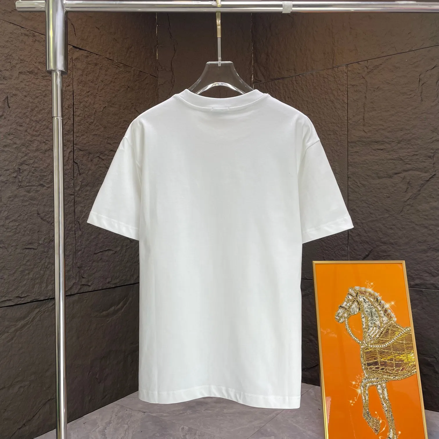 🅿️170 CELIN* 2025 spring and summer new short-sleeved T-shirt heavy cotton letter print color: black white code number: S M L XL XXL