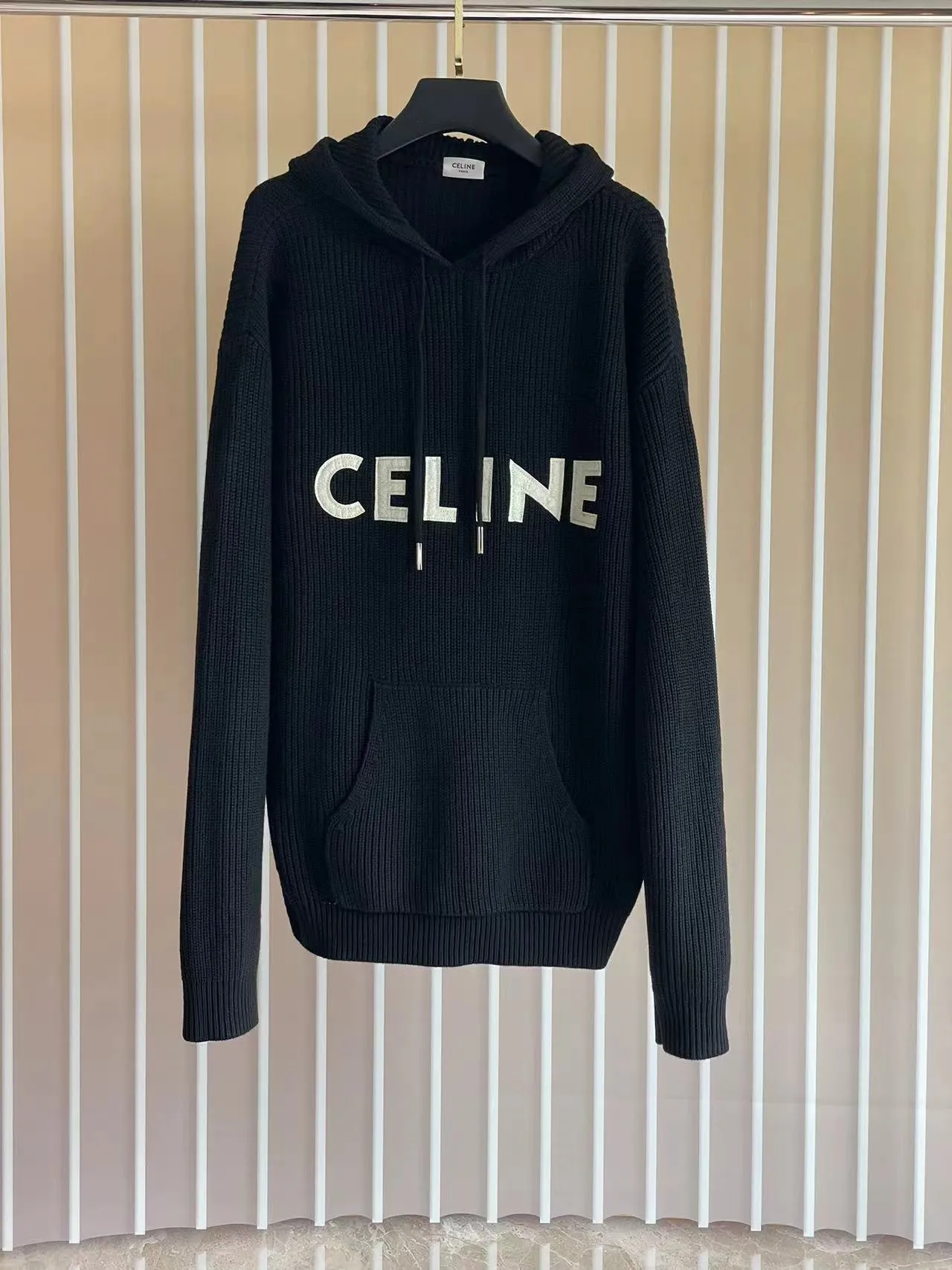 Celine LOGO embroidered patch wool sweater