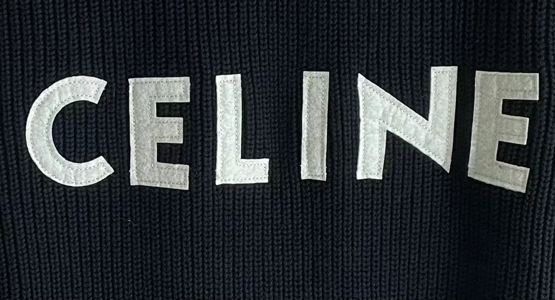 Celine LOGO embroidered patch wool sweater