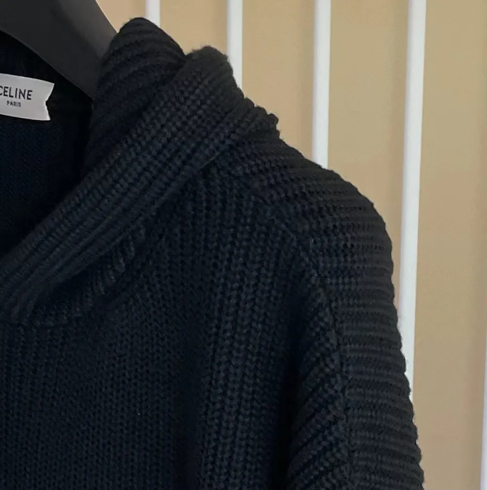 Celine LOGO embroidered patch wool sweater
