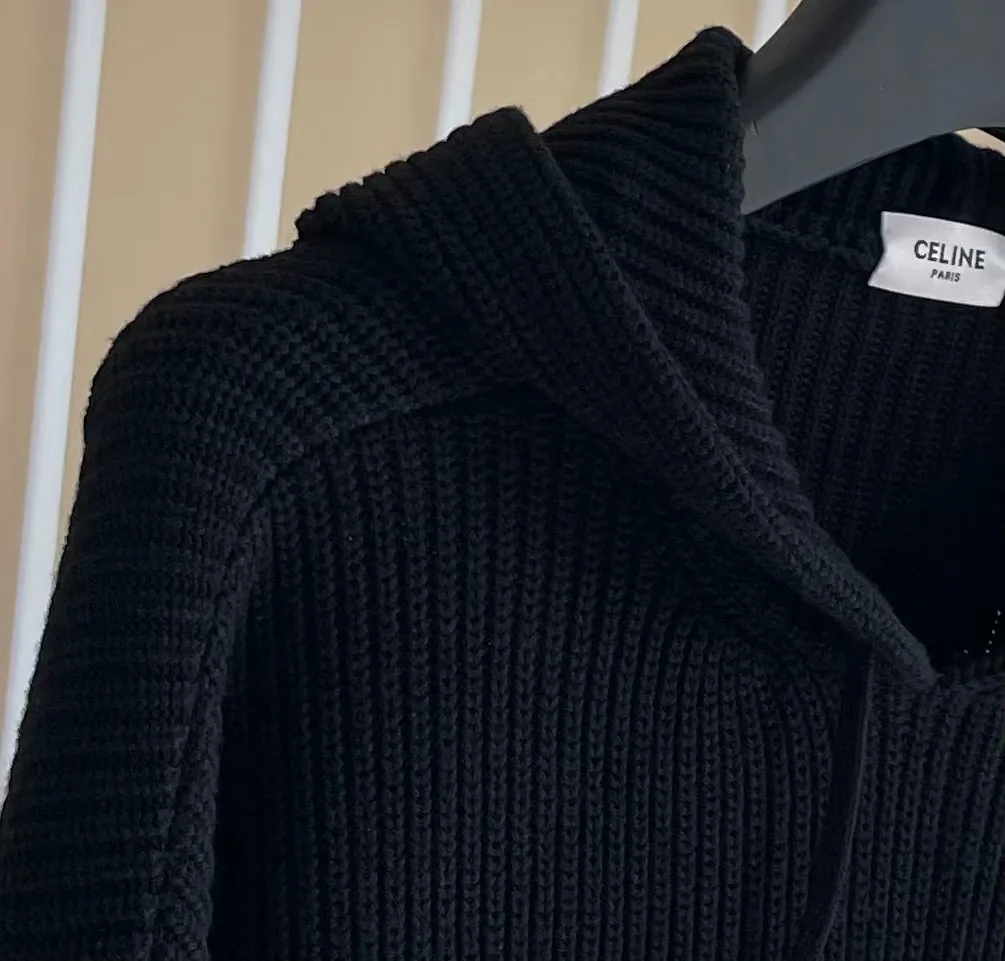 Celine LOGO embroidered patch wool sweater