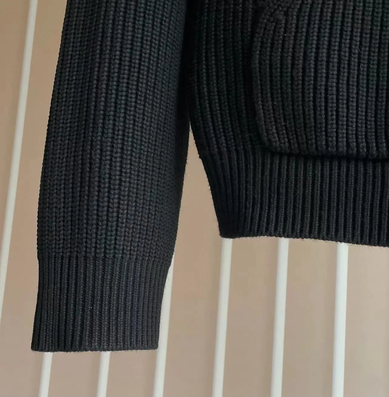 Celine LOGO embroidered patch wool sweater