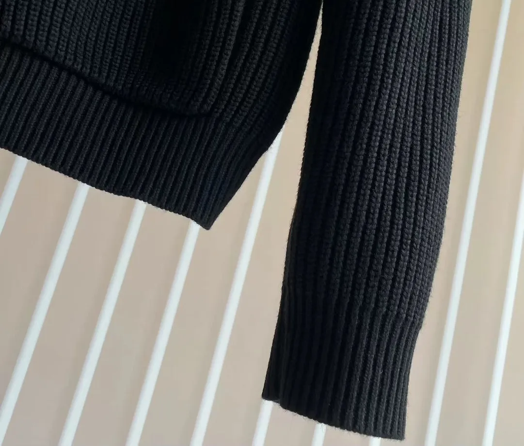 Celine LOGO embroidered patch wool sweater