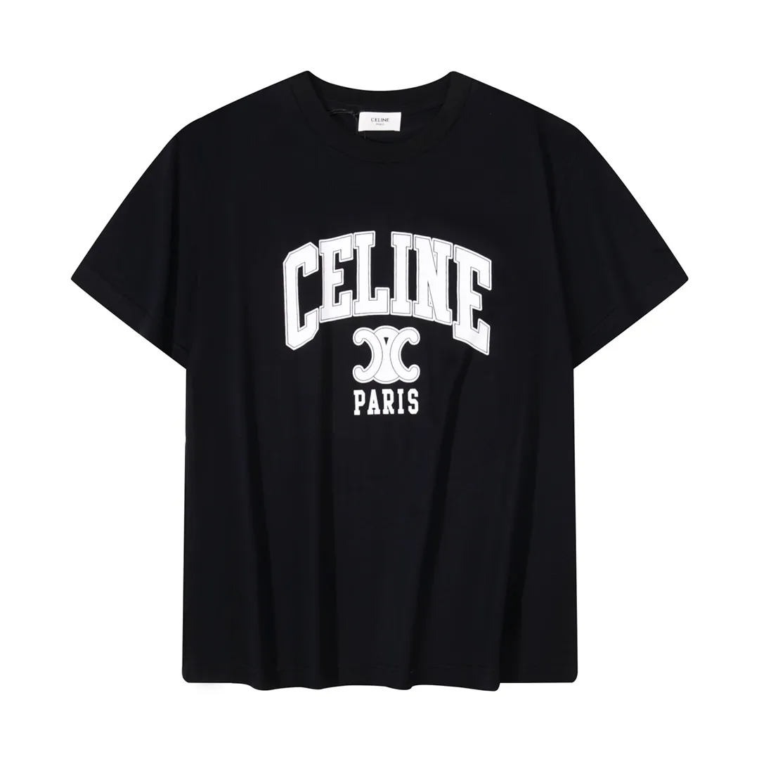🅿️180 High-quality new CELINE-Arc de Triomphe printed round neck short-sleeved T-shirt Size:XS-L