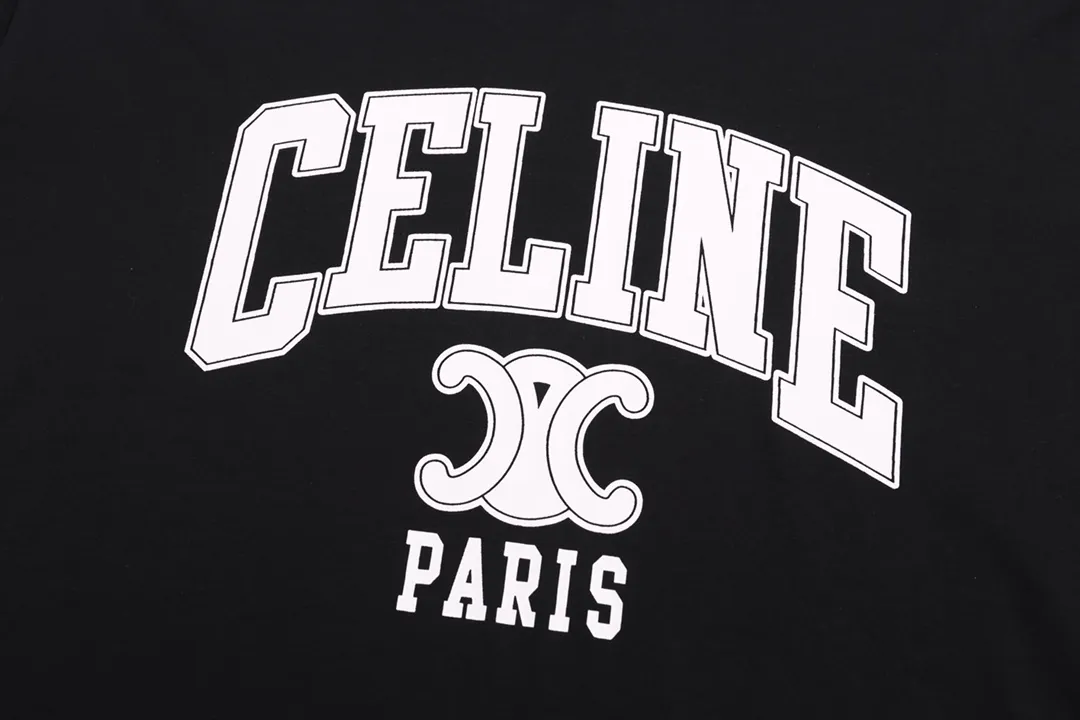 🅿️180 High-quality new CELINE-Arc de Triomphe printed round neck short-sleeved T-shirt Size:XS-L
