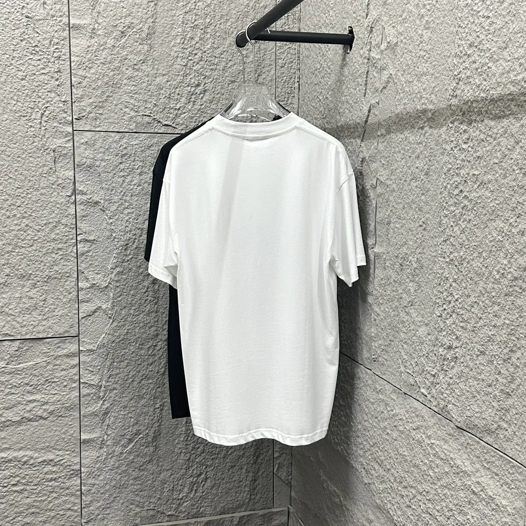 🅿️180 Celi*ne 2025 spring and summer style, simple colorful letters, flocking process, personalized logo, customized double yarn plain cotton fabric, short-sleeved T-shirt, same style for men and women. Size: S (90-130 catties) M (120-150 catties) L (140-165 catties) XL (160-180 catties) XXL (180-210 pounds) Color: black white