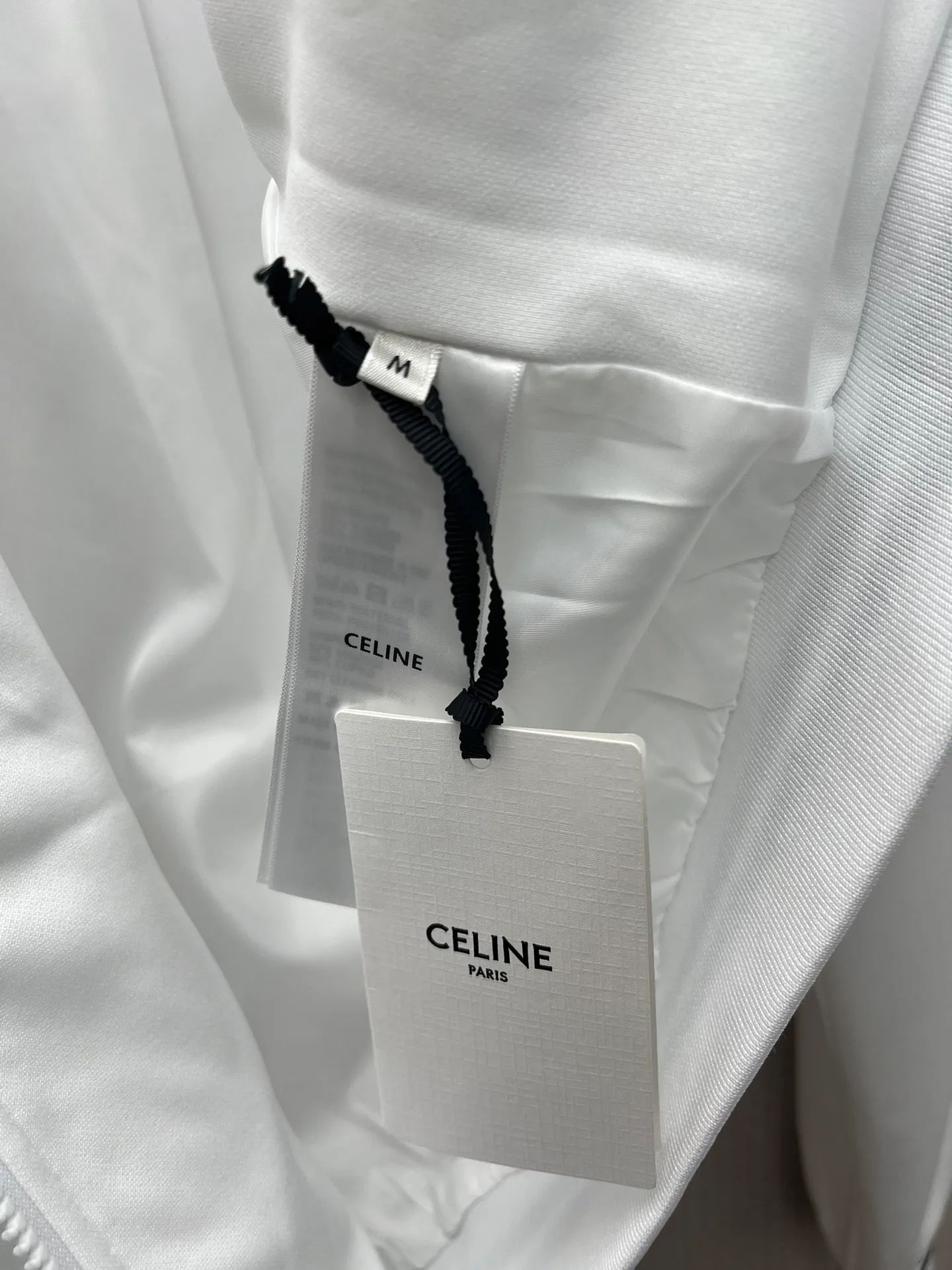 🅿️630 Celine 25ss new jersey baseball collar sports jacket women's fluorescent white high version code number: S.M.L.