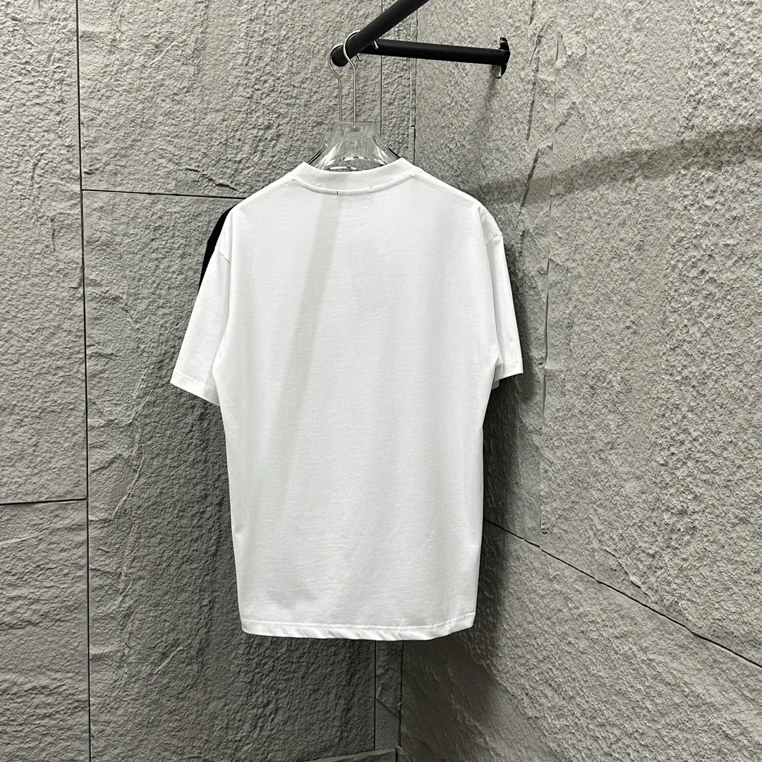 🅿️180 Celi* Celi Celin 2025 spring and summer style Simple large C letter flocking technology Personalized logo Customized double yarn plain cotton fabric Short-sleeved T-shirt Unisex Size: S (90-130 catties) M (120-150 catties) L (140-165 catties) XL (160-180 catties) XXL (180-210 pounds) Color: black white