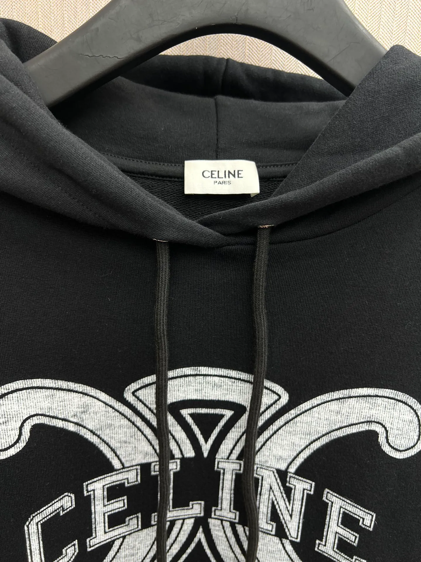 🅿️400 Celine 25ss new hooded lettered long-sleeved sweatshirt, same style for men and women, high version, code number: S.M.L.XL.