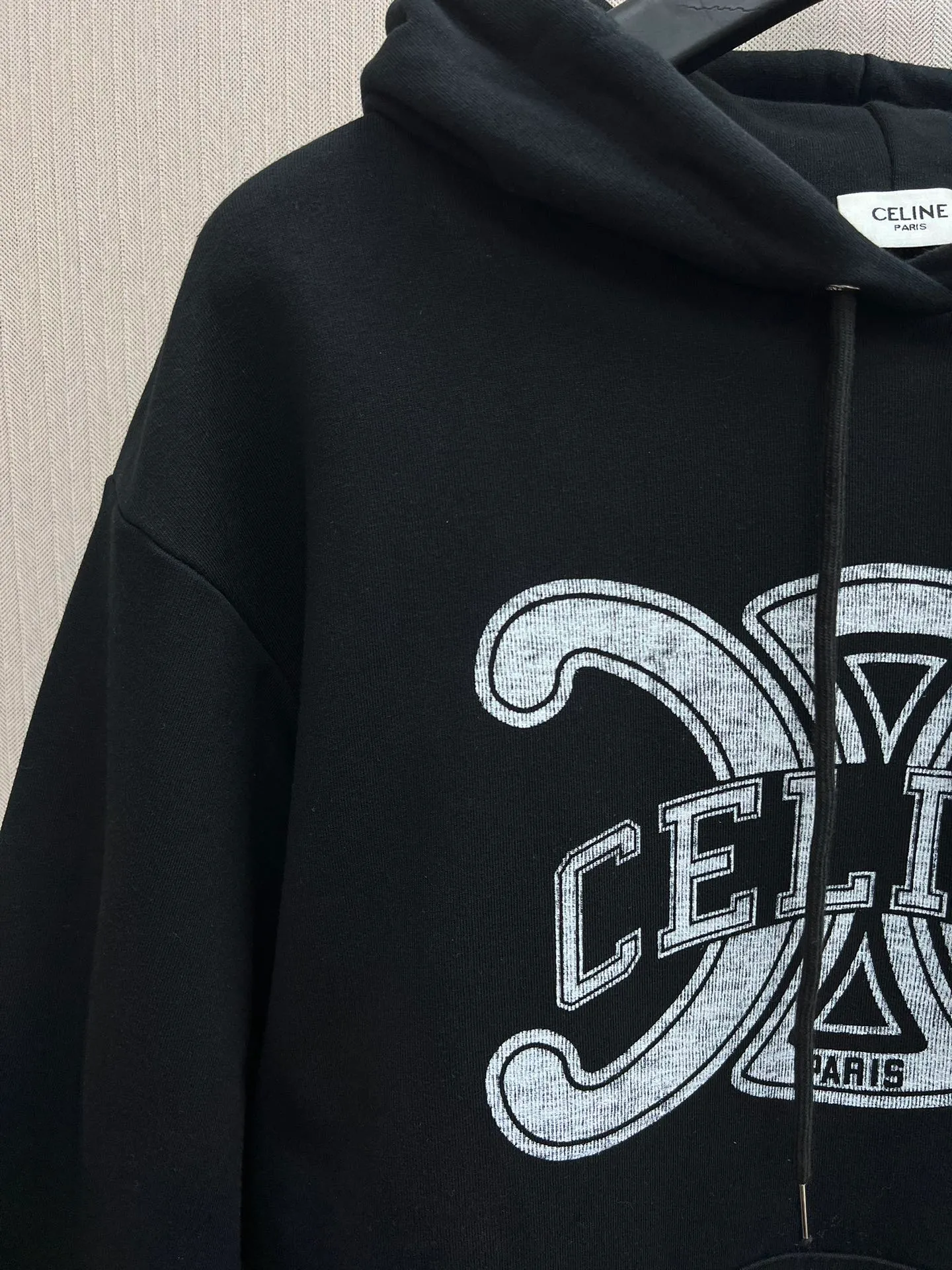 🅿️400 Celine 25ss new hooded lettered long-sleeved sweatshirt, same style for men and women, high version, code number: S.M.L.XL.