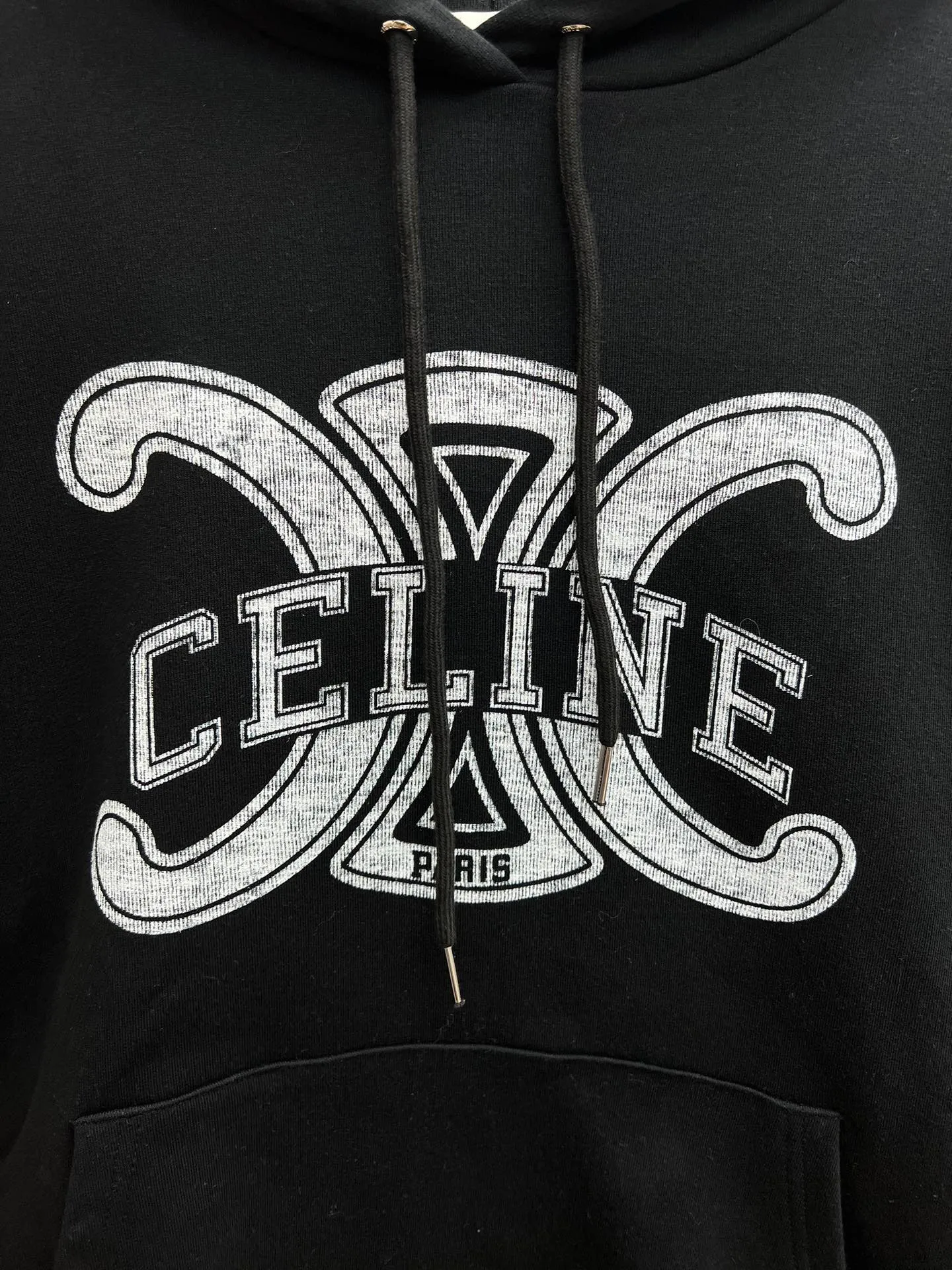 🅿️400 Celine 25ss new hooded lettered long-sleeved sweatshirt, same style for men and women, high version, code number: S.M.L.XL.