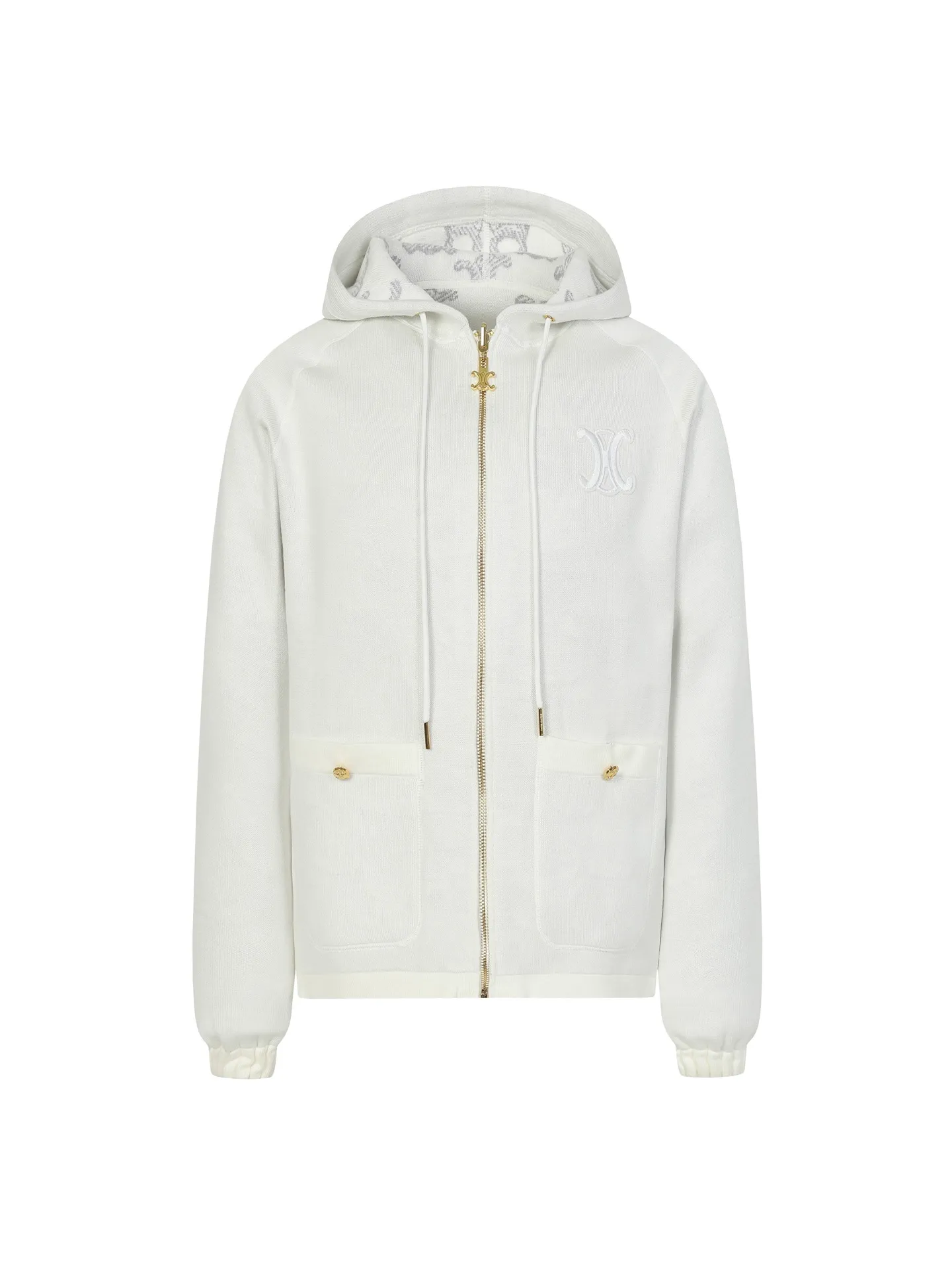 🅿️610 [Women's Style] CELINE/Celine's new autumn and winter reversible hooded jacket is fashionable and versatile. The soft fabric ensures comfort. It is visually simple and advanced, and does not choose style. It adopts a hooded design with an adjustable hood to suit different head sizes. The zipper is easy to open and close, making it easy to put on and take off every day. Color: Brown/White Size: S M L