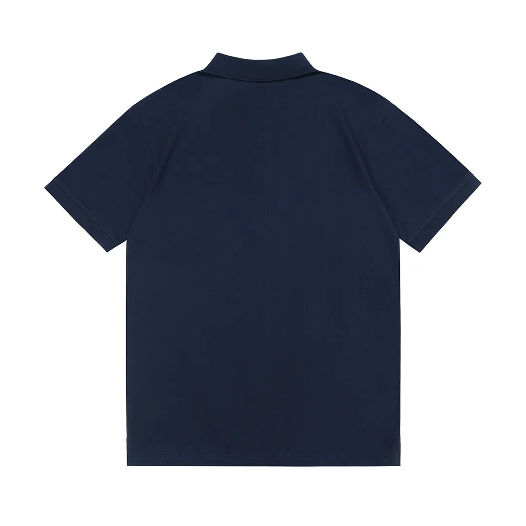🅿️190 Celine 2025 new model Arc de Triomphe logo embroidery, same style for men and women, casual polo shirt ·Customized pique cotton fabric ·Imported Tajima machine embroidery technology ·Collar label, hangtag, main mark and three labels complete Color: dark blue Size: M-XXXL