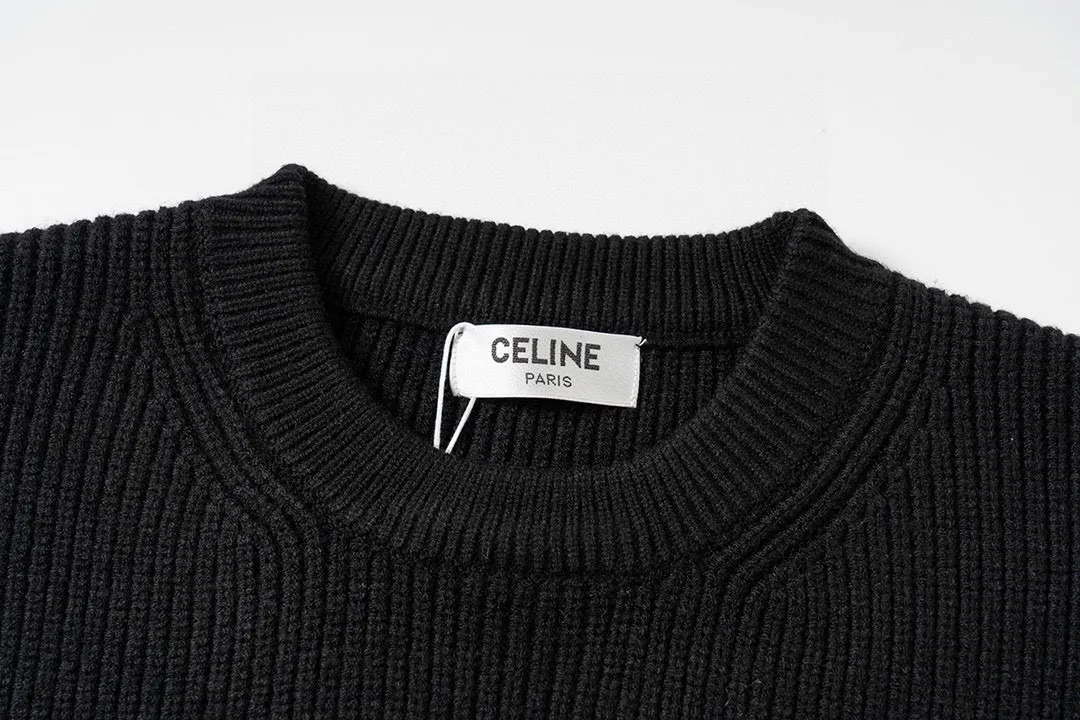 🅿️340 CELINE autumn and winter letter round neck knitted sweater. Fabric: imported wool, hand-cuffed/feeling soft, smooth and comfortable. Jacquard: Large letters Accessories: Main label, washed label and hang tag all customized. Size: S-L