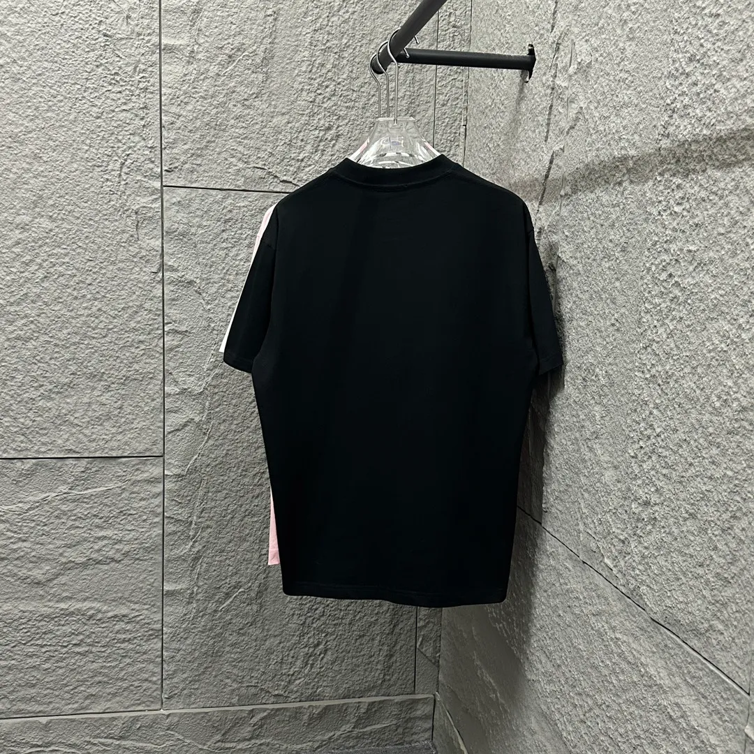 🅿️190 Celine* Celine 2025 Spring and Summer Style Simple letters three-dimensional silicone personalized logo Customized double yarn plain cotton fabric Short-sleeved T-shirt Unisex Size: S (90-130 catties) M (120-150 catties) L (140-165 catties) XL (160-180 catties) XXL (180-210 catties) Color: black white light pink