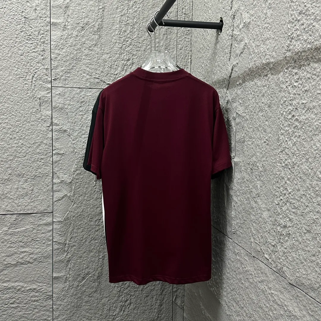 🅿️180 Celi* Celine 2025 Spring and Summer Style Simple letter small embroidery personalized logo Customized double yarn plain cotton fabric Short-sleeved T-shirt Uniform for men and women Color: Black White Angora Red Floral Gray Size: S (90-130 catties) M (120-150 catties) L (140-165 catties) XL (160-180 catties) XXL (180-210 pounds)